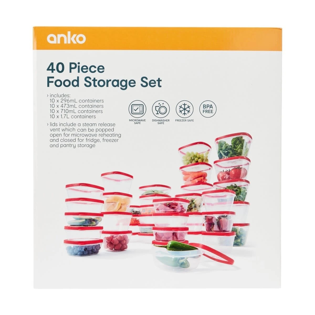 10 40 Piece Food Storage Container Set, 10 of 10
