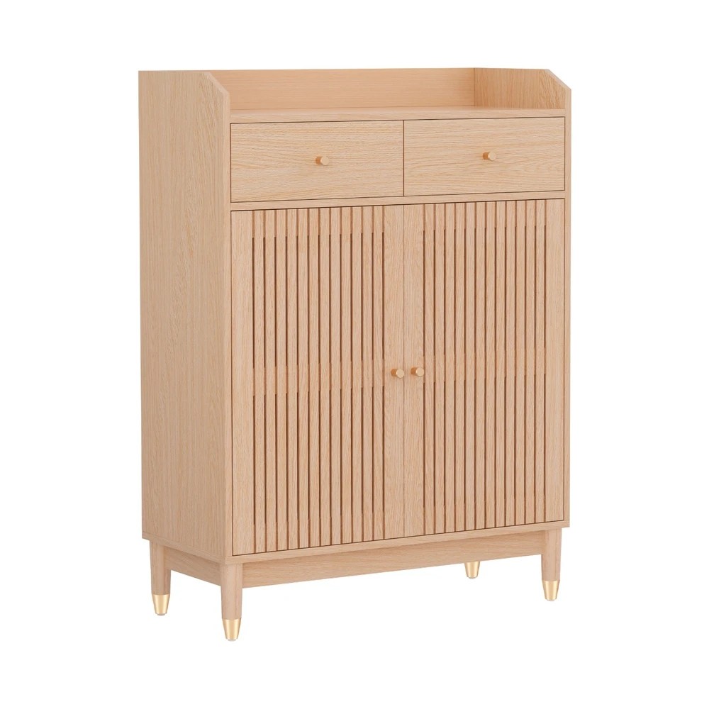 1 Artiss Shoe Rack Cabinet 4-Tier 16 Pairs - Natural, 1 of 5