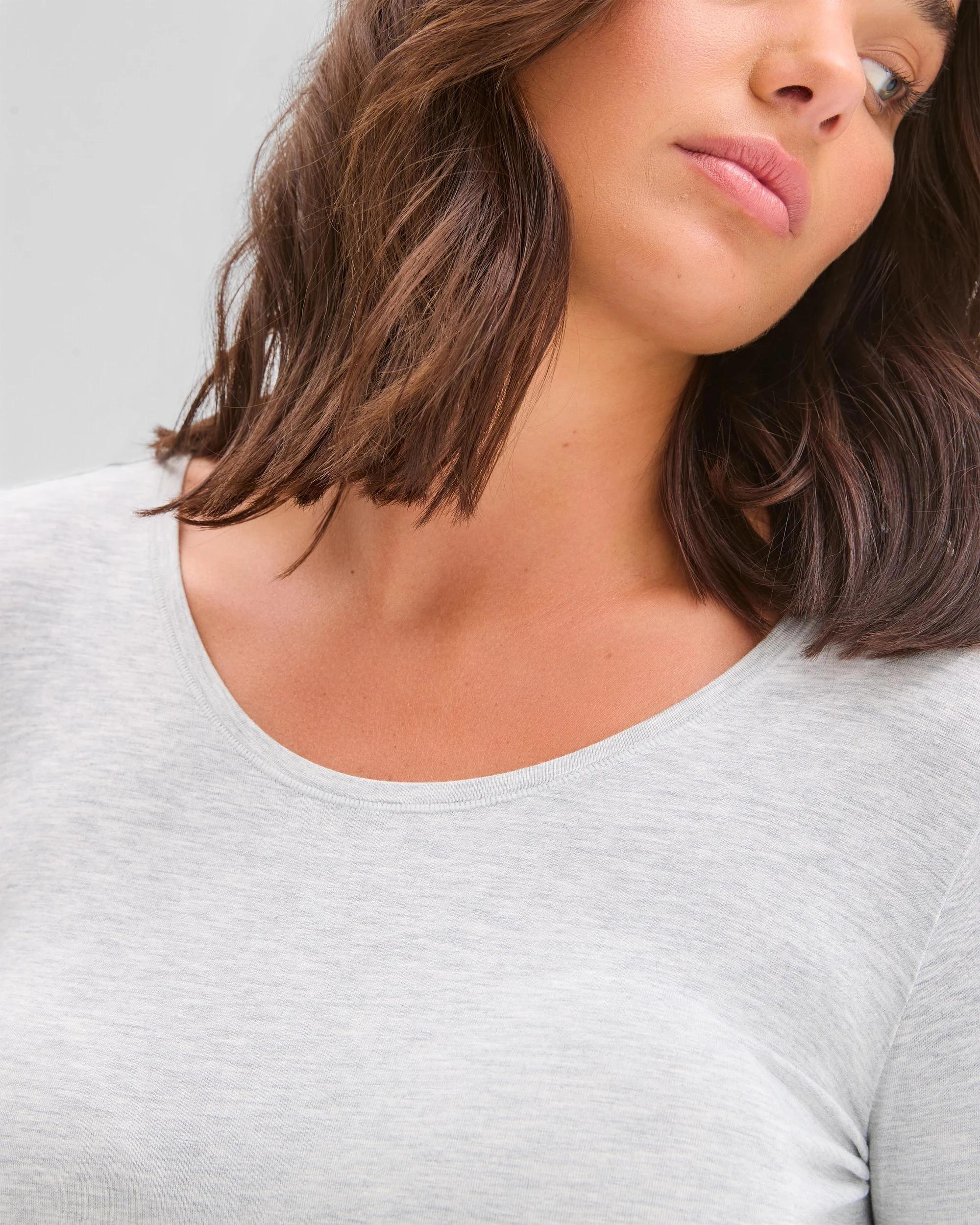 4 Target Woman Bamboo Base Layer Long Sleeve Thermal Top GREY MARLE, 4 of 5