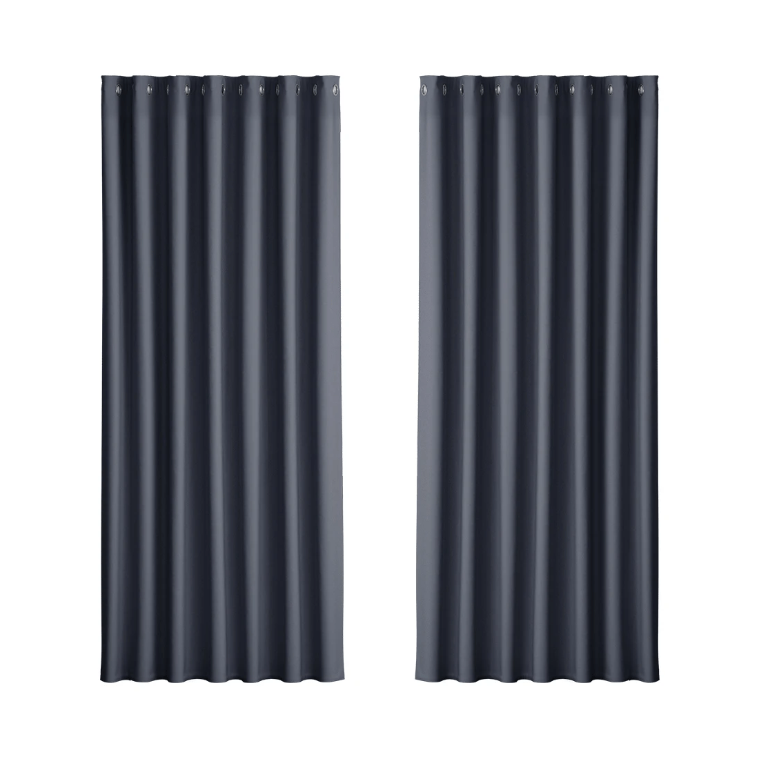 1 Artiss 2X Blockout Curtains Eyelet 240x230cm - Black, 1 of 6