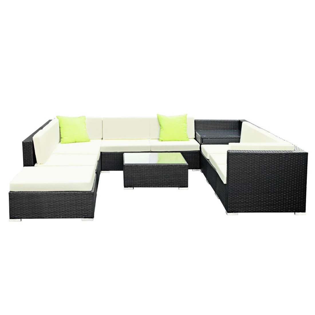 3 Gardeon 9-piece Outdoor Sofa Set Wicker Couch Lounge Setting Cover
 - Black, 3 of 3