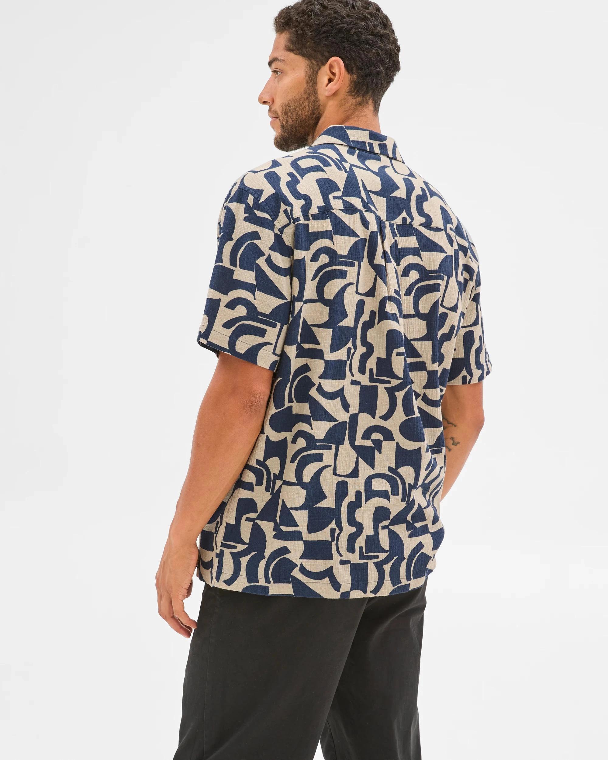 5 Target Crinkle Print Shirt WALNUT, 5 of 6