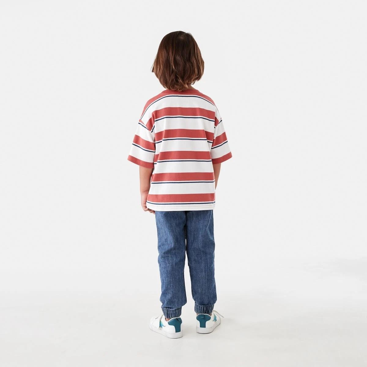 7 Oversized Stripe T-shirt Red Stripe, 7 of 9
