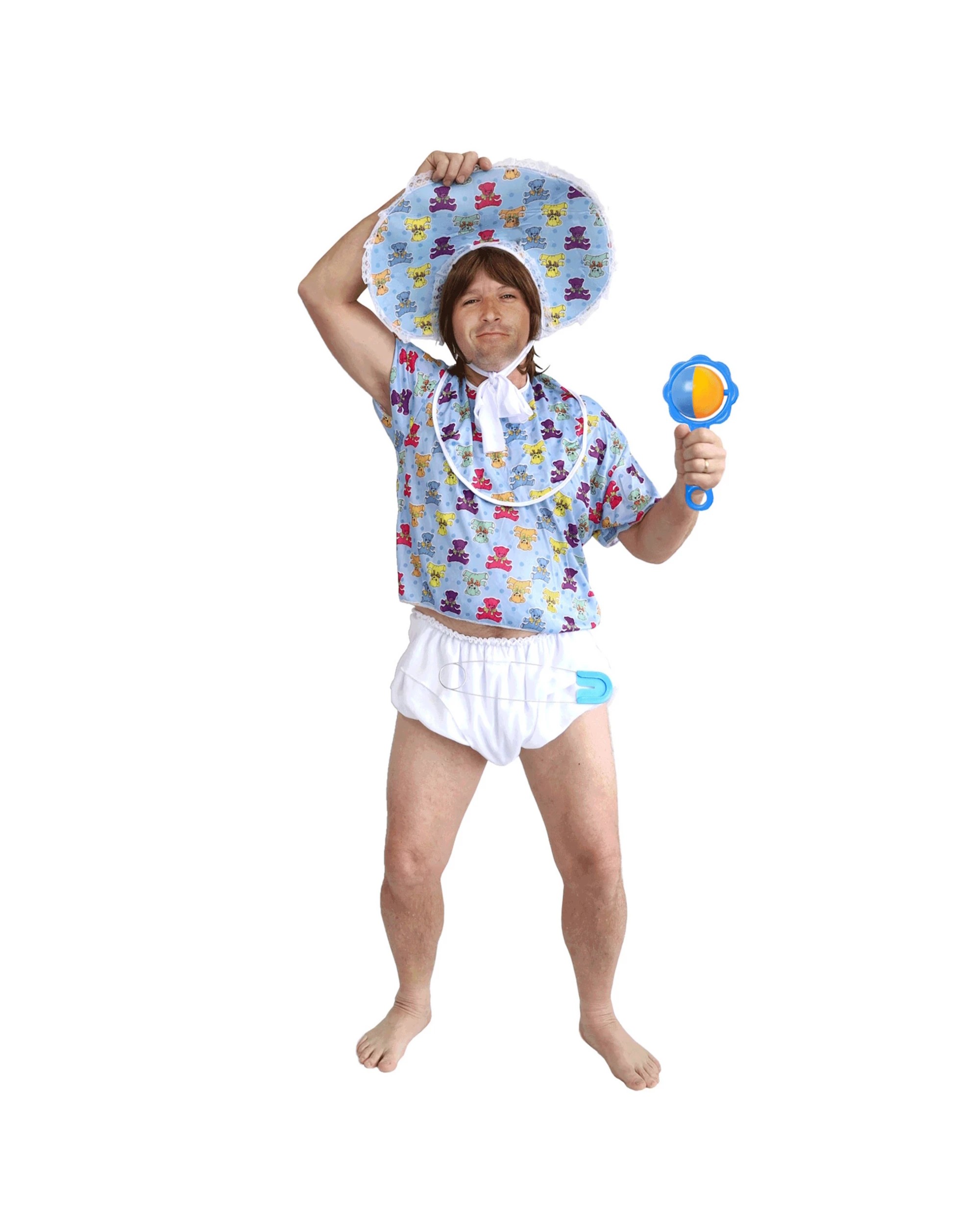 1 Tomfoolery Blue Baby Boomer Adult Costume - ONE SIZE - Blue, 1 of 1