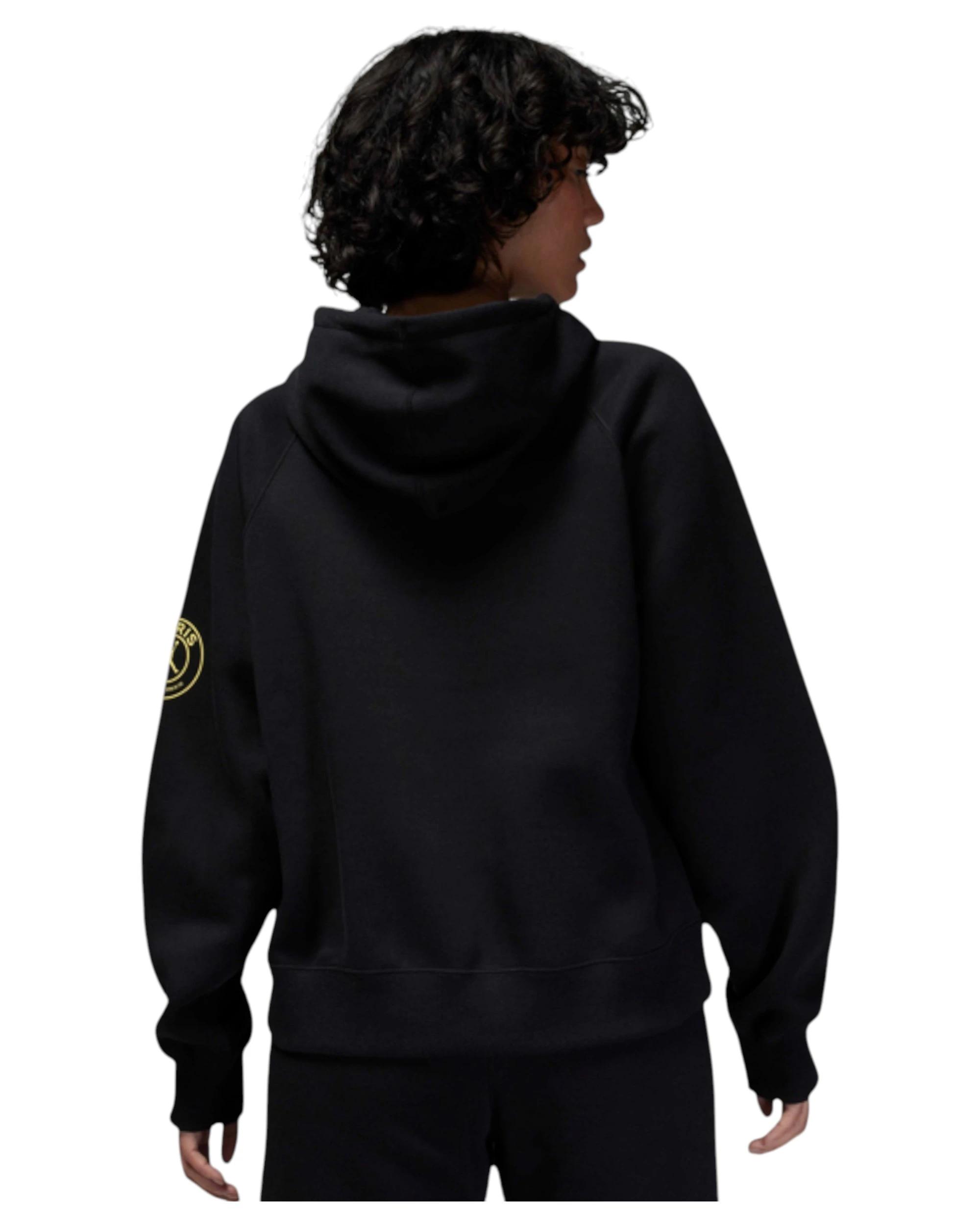 3 Nike Womens Jordan Paris Saint-Germain Brooklyn Fleece Pullover Hoodie BLACK, 3 of 8