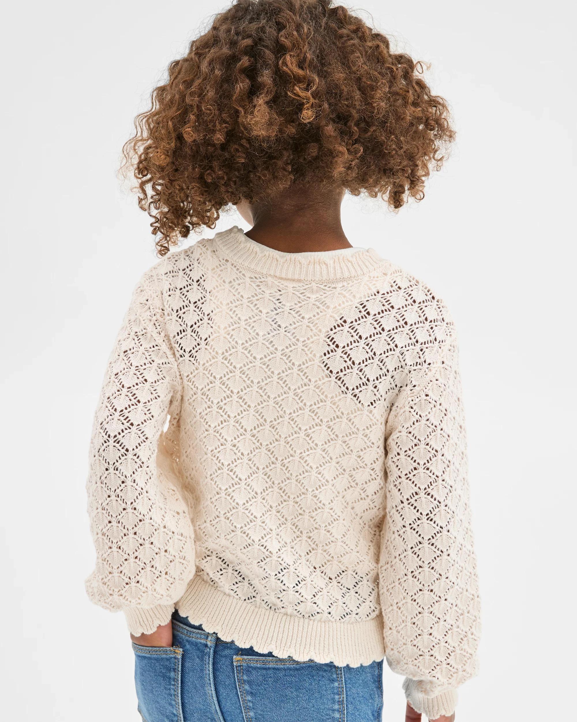 5 Target Kids Australian Cotton Lightweight Knit Cardigan DITSY CREAM, 5 of 7