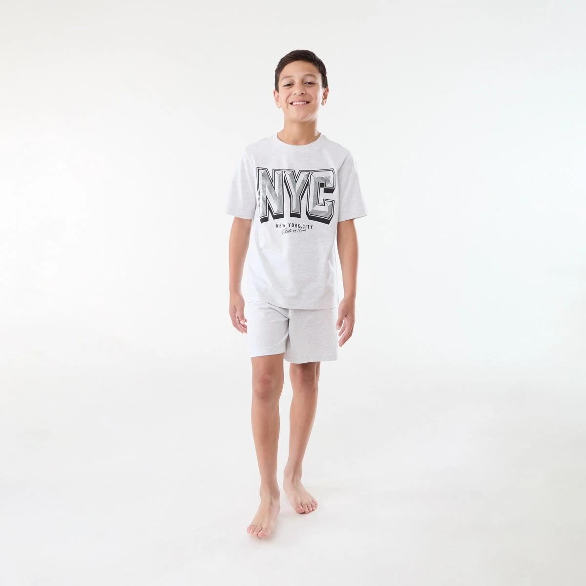 1 Short Sleeve Top Knit Pyjama Set WHITE MARLE NYC, 1 of 6