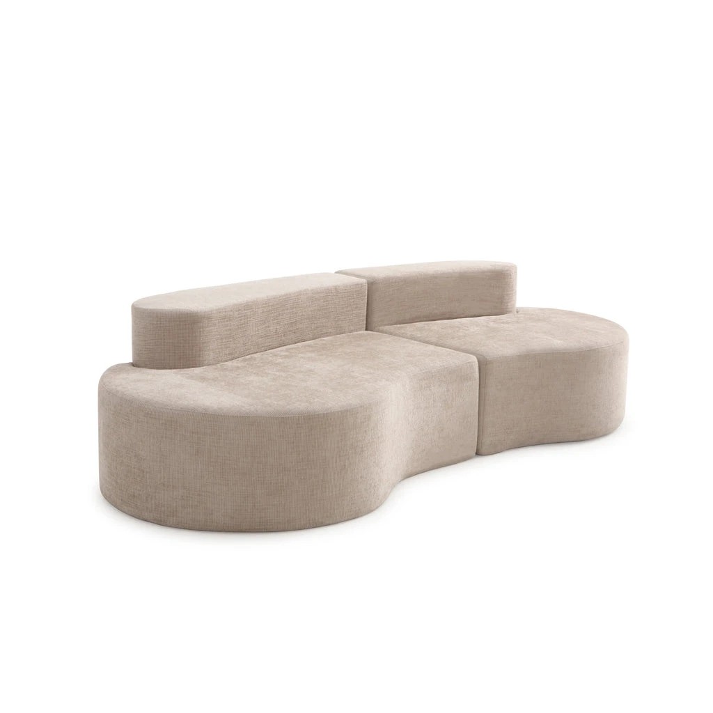 1 Zzz Atelier Arcadia Curve 3 Seater Foam Lounge Sofa - Beige, 1 of 7