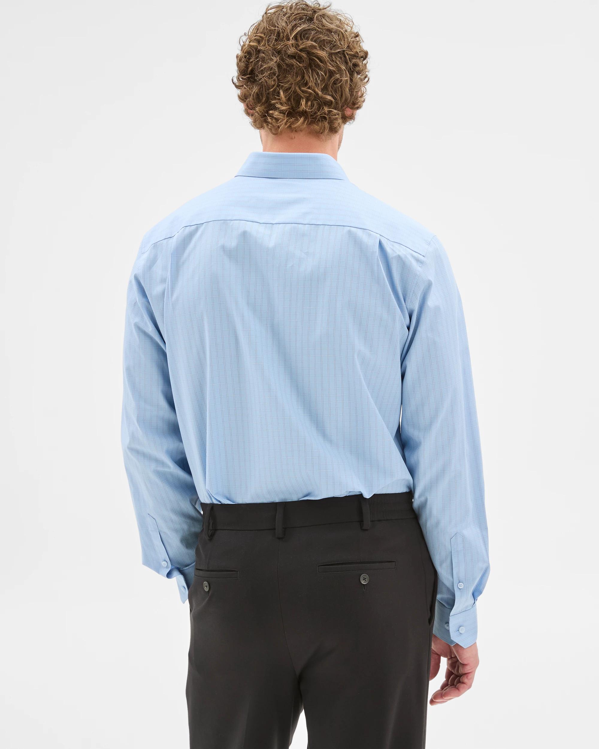 5 Australian Cotton Long Sleeve Shirt - Preview BLUE CHECK, 5 of 6