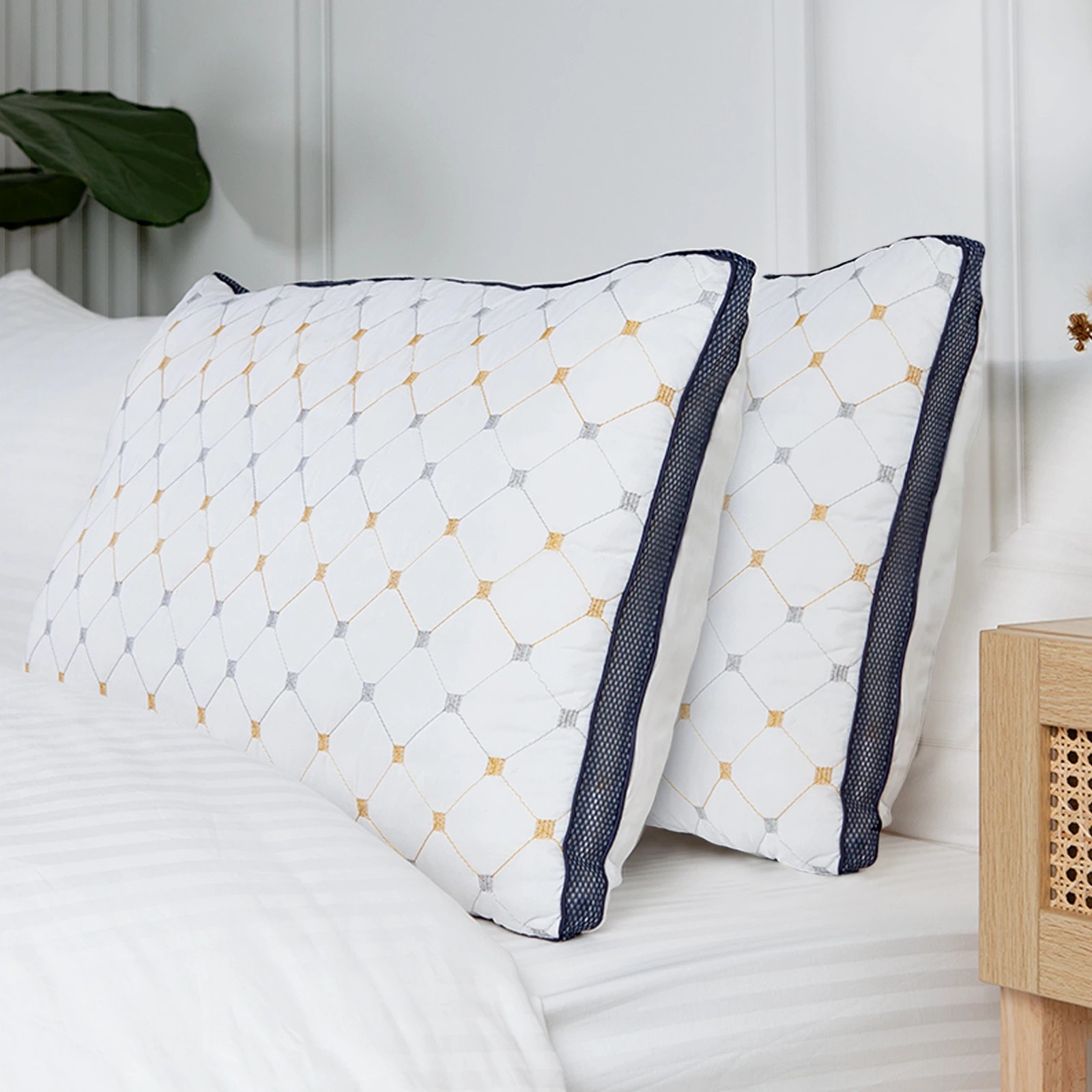1 Royal Comfort Luxury Air Mesh Pillows Hotel Quality Checked Ultra Comfort 2 Pack - White, 1 of 9