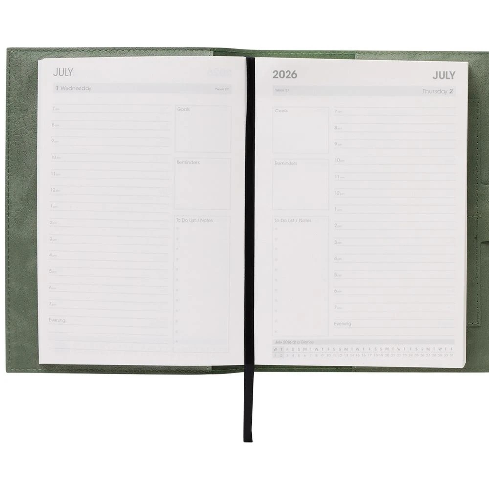 6 Otto A5 Day to Page Tri-Fold FY26/27 Diary Green, 6 of 6