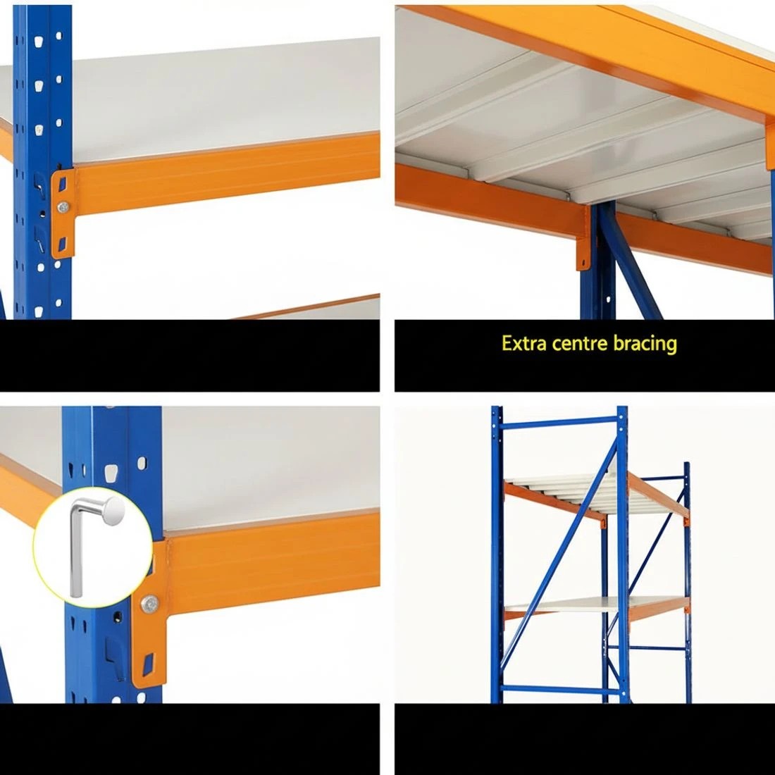 4 Giantz 4Mx2.4M Garage Shelving Warehouse Rack - Multi, 4 of 4