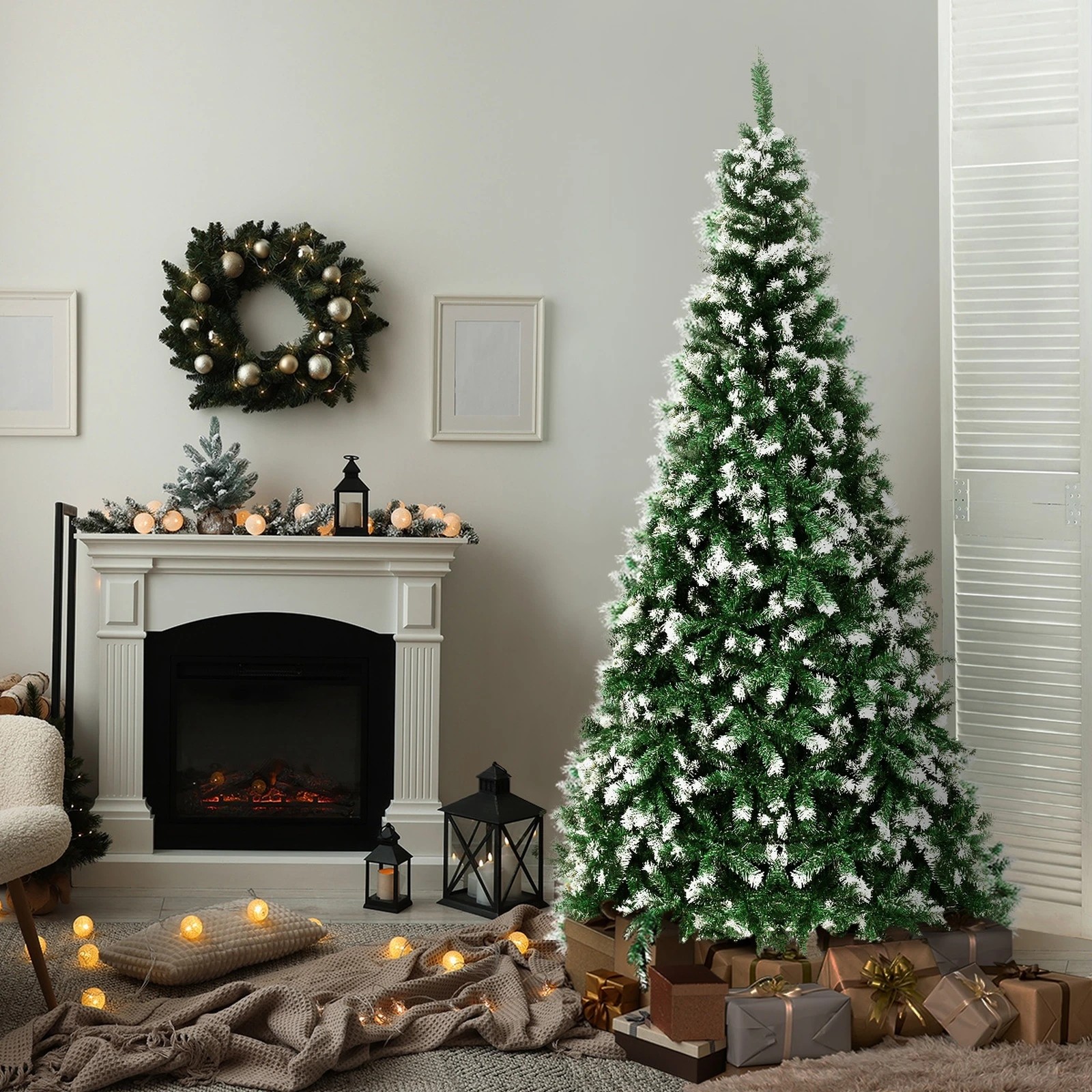 3 Tinseltown Christmas Tree 2.4M 8FT Xmas Trees Snowy Decorations 1400 Tips - Green, 3 of 8