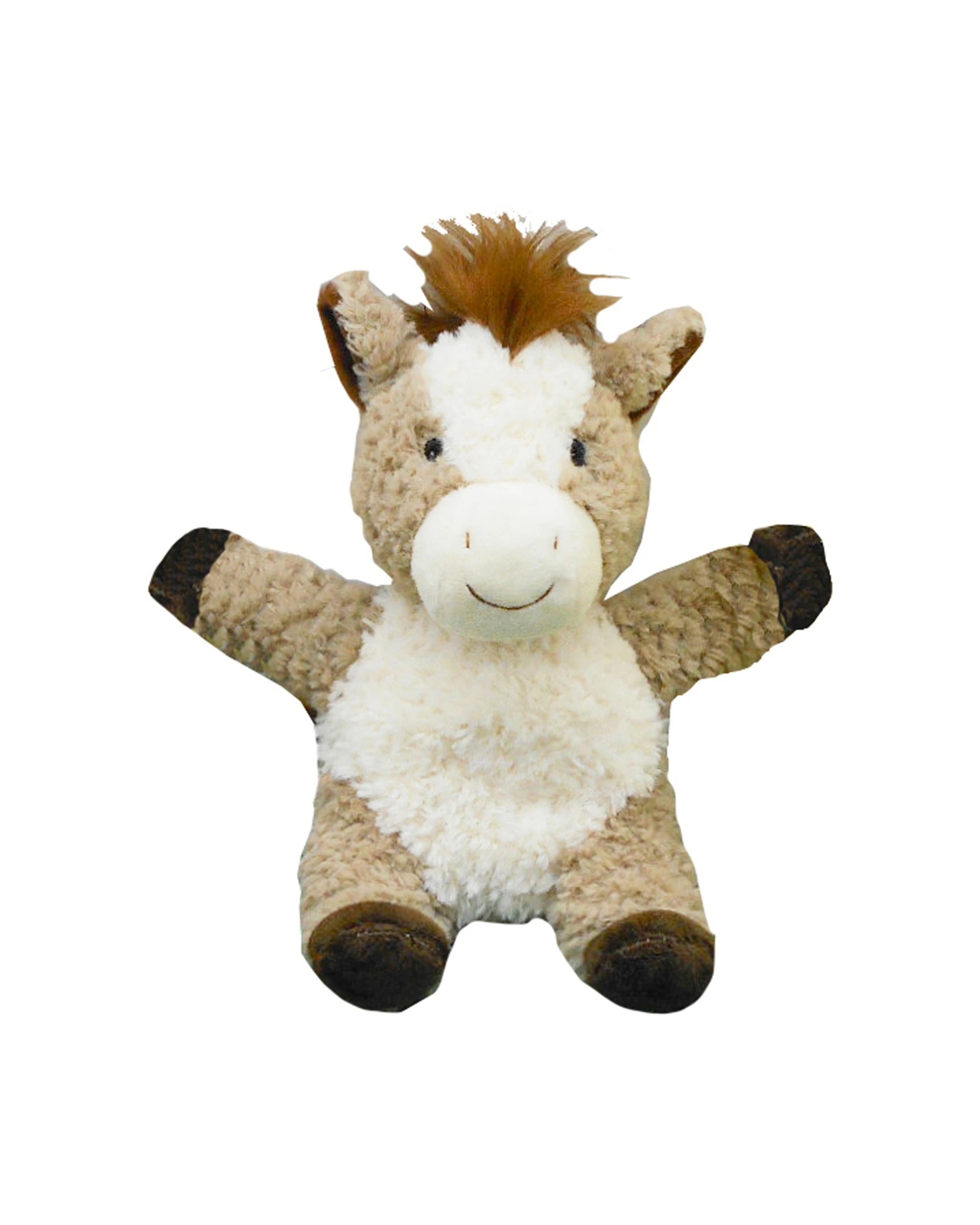 1 Urban Products Curly 18cm Horse Soft Fabric Animal Plush Toy - Brown, 1 of 2