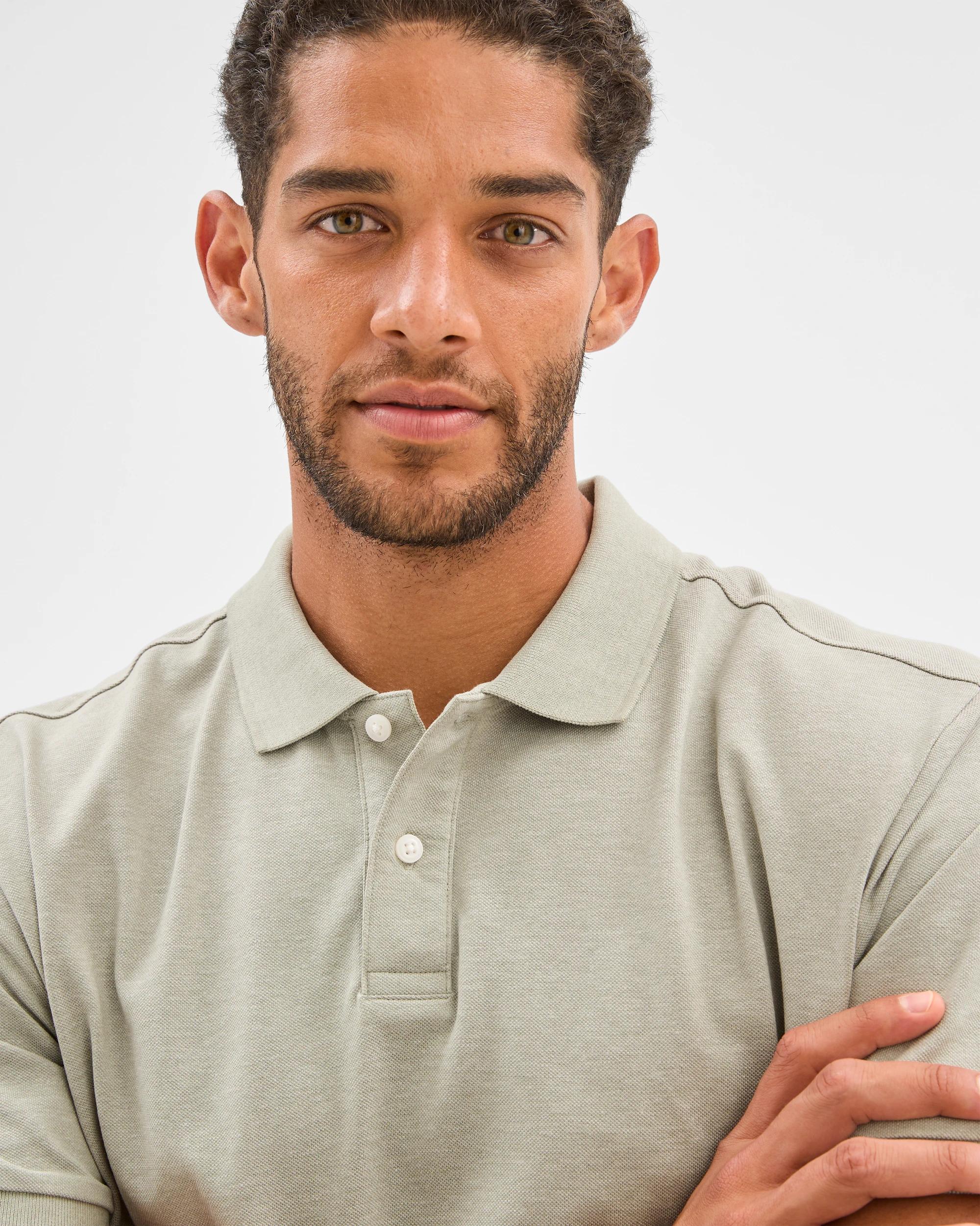 5 Target Australian Cotton Blend Pique Polo Top LIGHT GREEN MARLE, 5 of 6