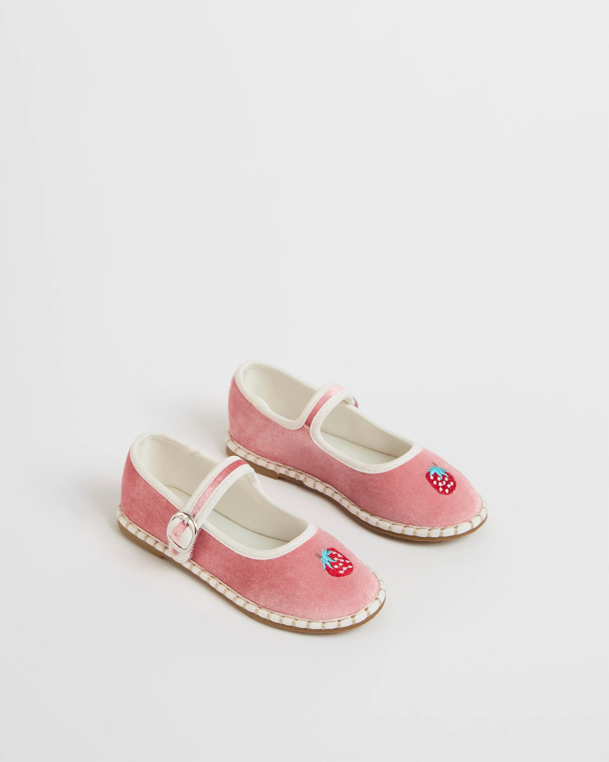 2 Target Kids Embroidered Fruit Espadrille Pumps PINK STRAWBERRY, 2 of 3