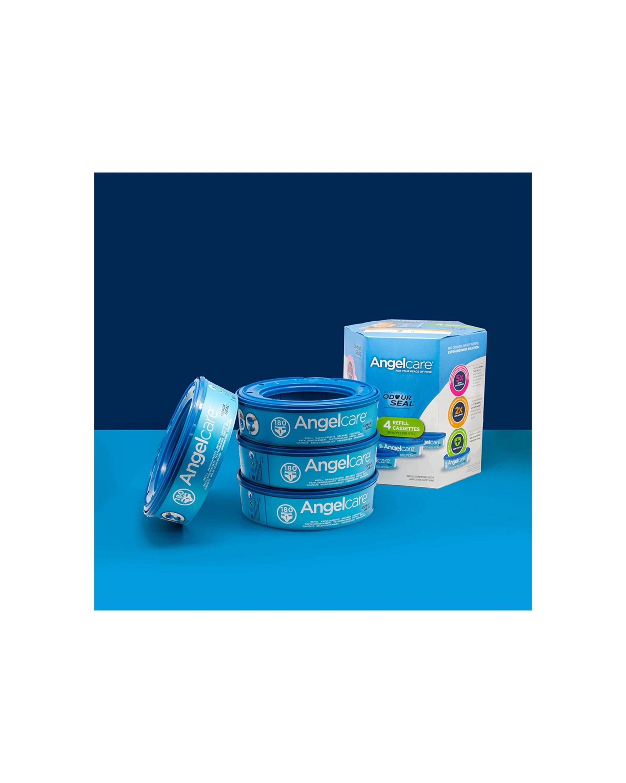 8 Angelcare 4pk Baby Nappy Diaper Disposal Cassette Refills
 - Blue, 8 of 9