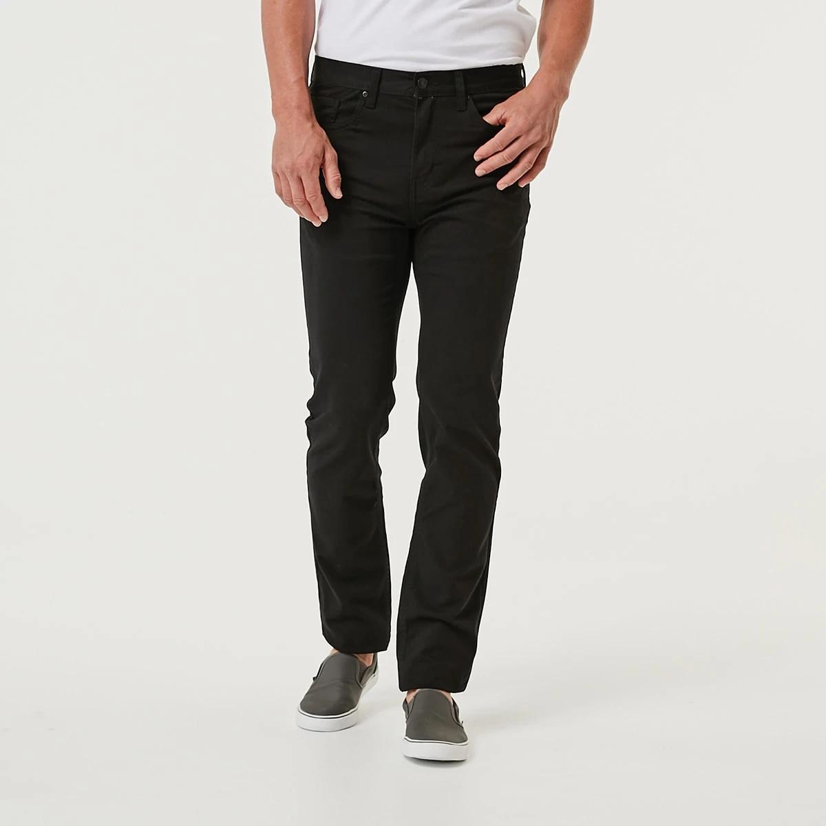 2 Straight Stretch Jeans SOLID BLACK, 2 of 5