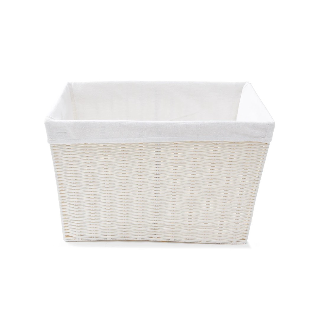 8 Rattan Look Basket with Liner - Large, White, 8 of 8