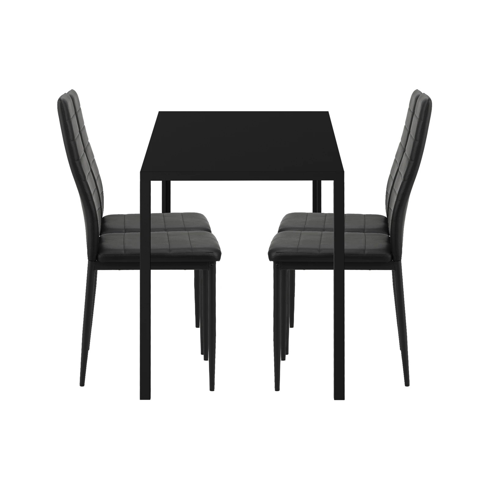 7 Oikiture 120cm Rectangle Dining Table With 4pcs Dining Chairs Wooden
 - Black, 7 of 8