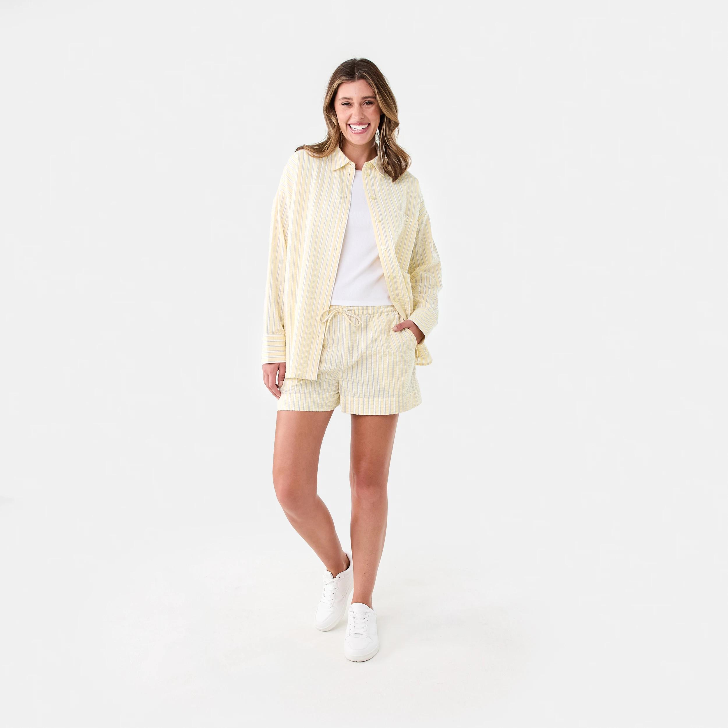 9 Long Sleeve Oversized Seersucker Shirt S Strp Yf, 9 of 9