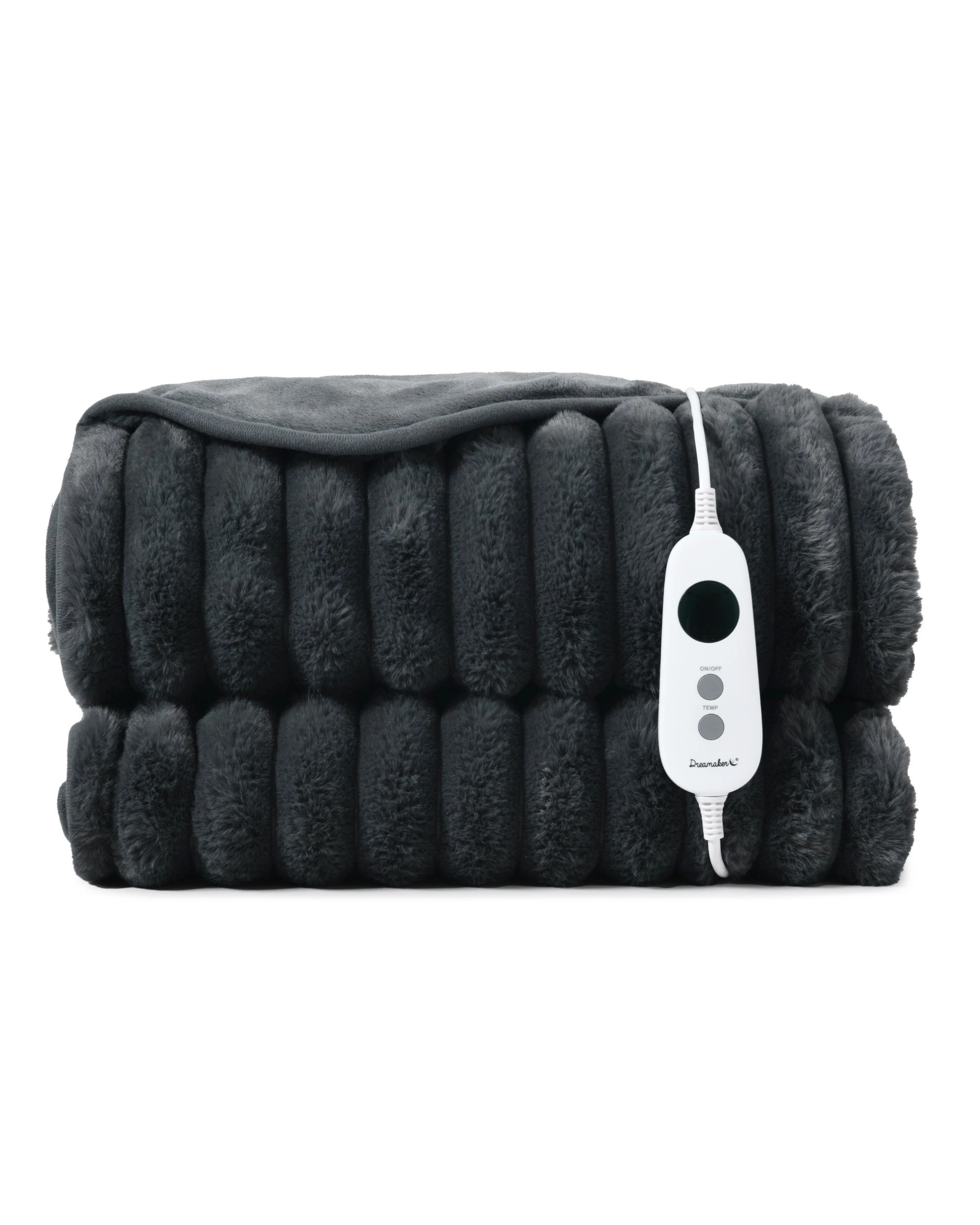2 Dreamaker Cirra Chunky Embossed Fleece Heated Throw 180x200cm - Charcoal, 2 of 8