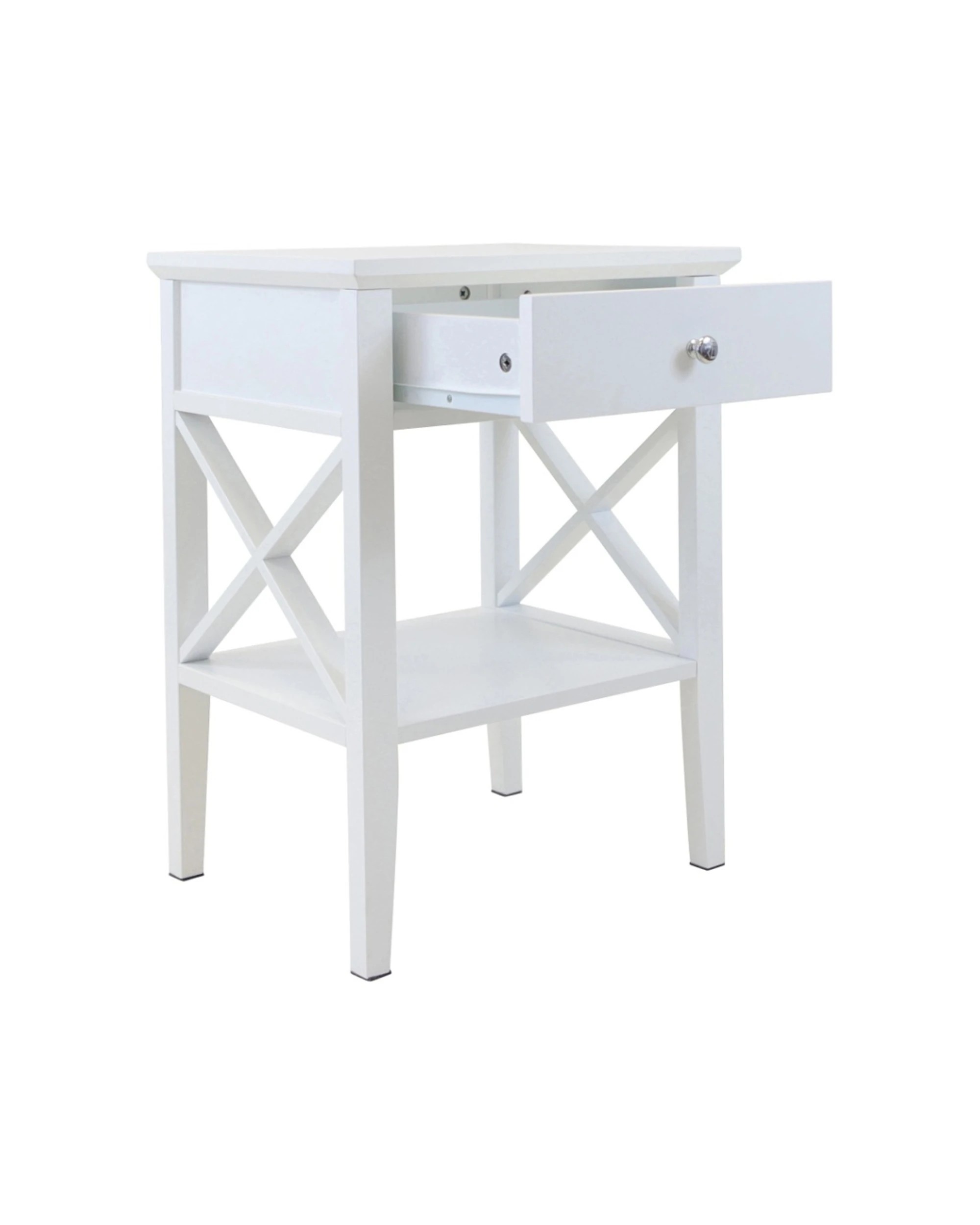 3 Alpine Bay Long Island 1 Drawer Side Table Interior Decor Classic Design 45x35x60.3cm - White, 3 of 7