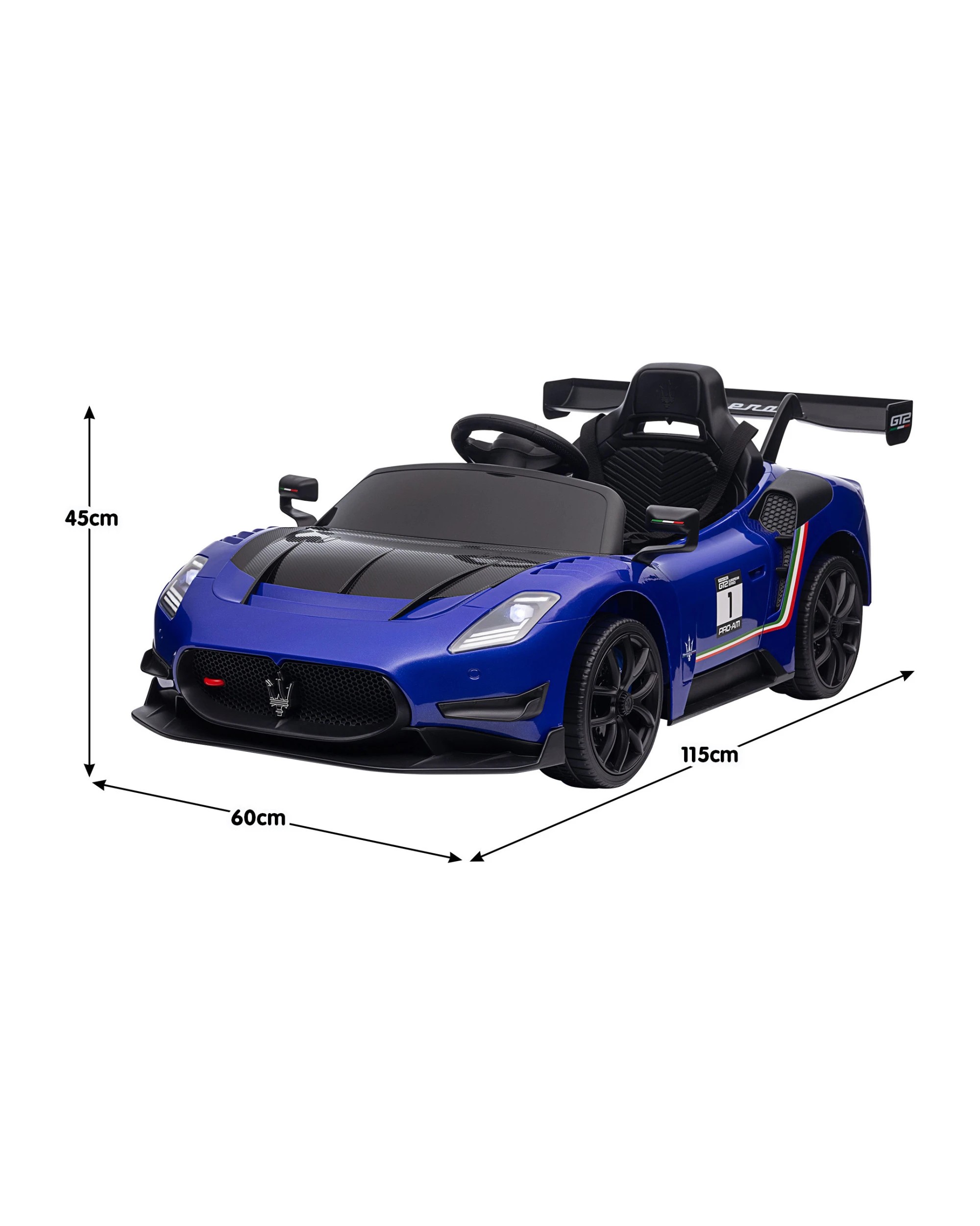 3 Kahuna Maserati MC20 GT2 Licensed Electric Kids Ride On Race Car Blue, 3 of 10