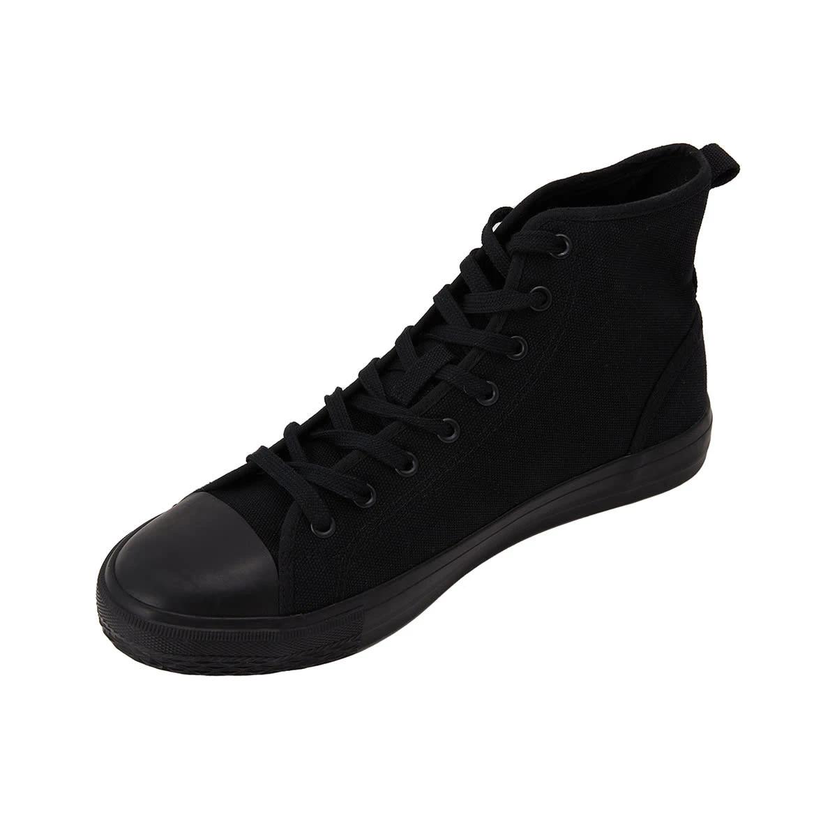 3 High Top Canvas Shoes Black, 3 of 6
