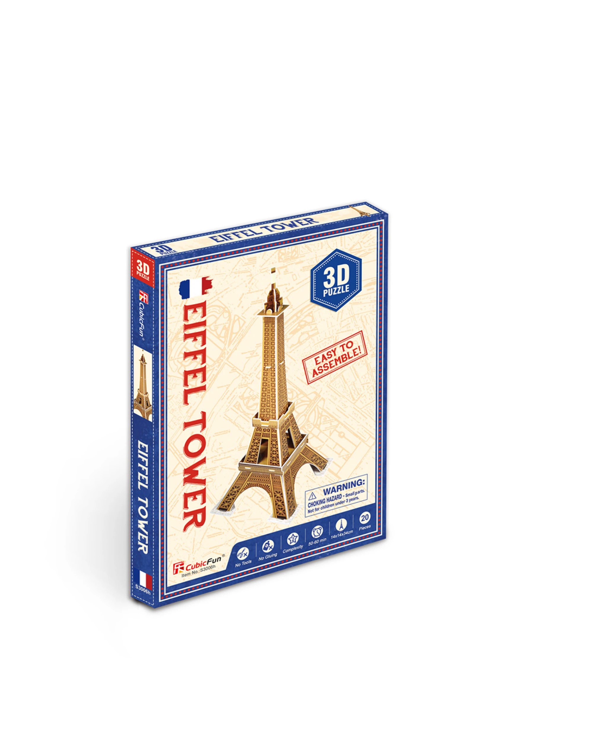 1 CubicFun 20pc Eiffel Tower 3D Puzzle Kids Toy Interactive Construction - Multi, 1 of 1
