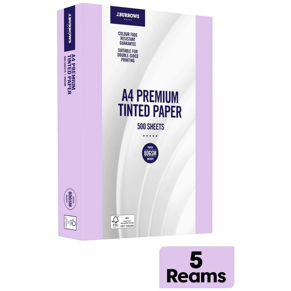 2 Trophee 80gsm Tinted A4 Copy Paper Lilac 5 Ream Carton, 2 of 2