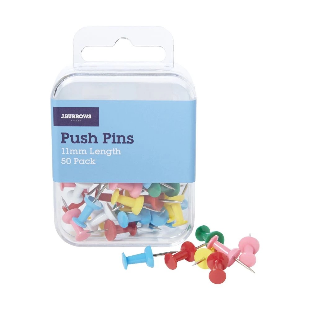 2 J.Burrows Push Pins Assorted 50 Pack, 2 of 6