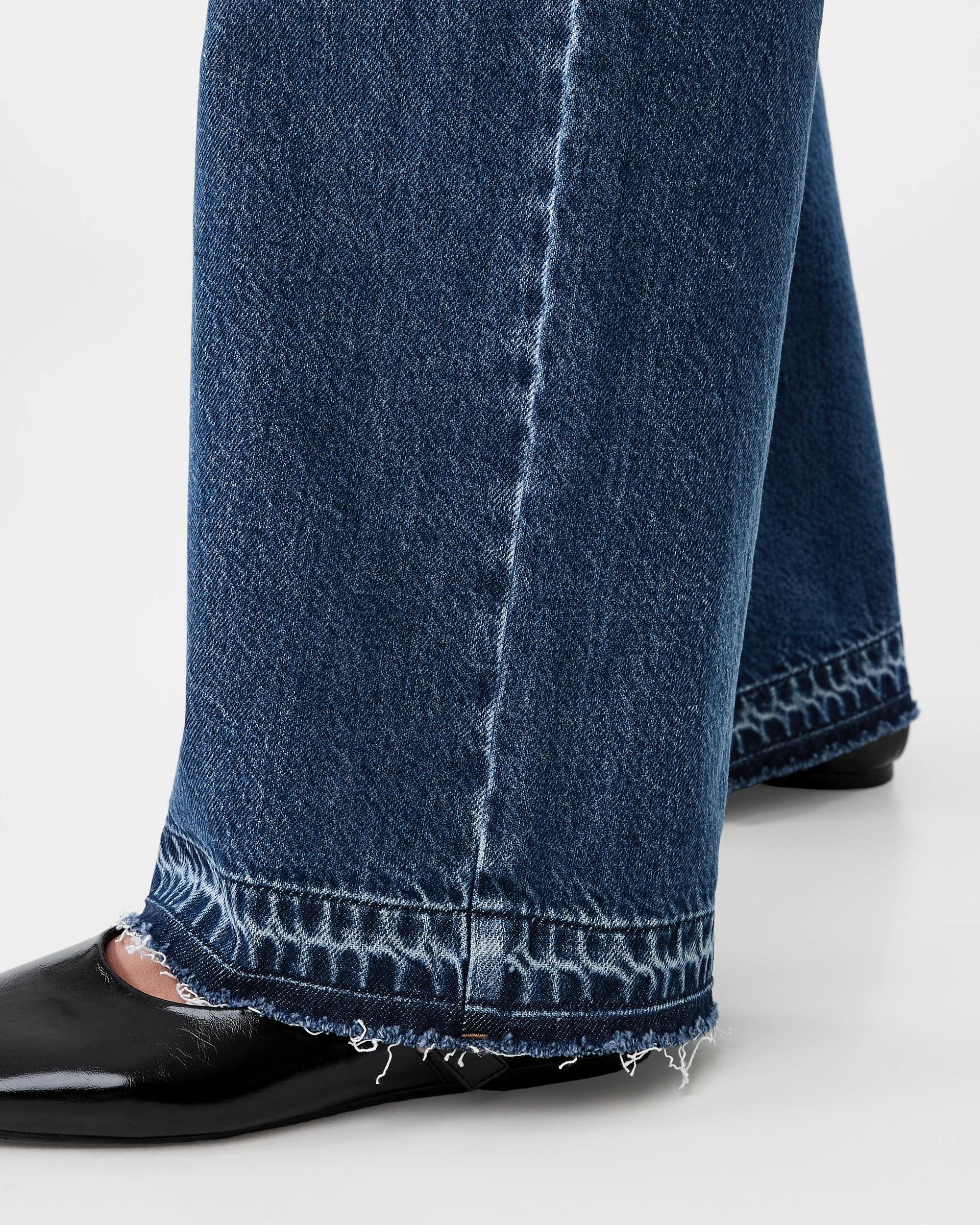 9 Straight Leg Undone Hem Jeans Dark Wash, 9 of 9