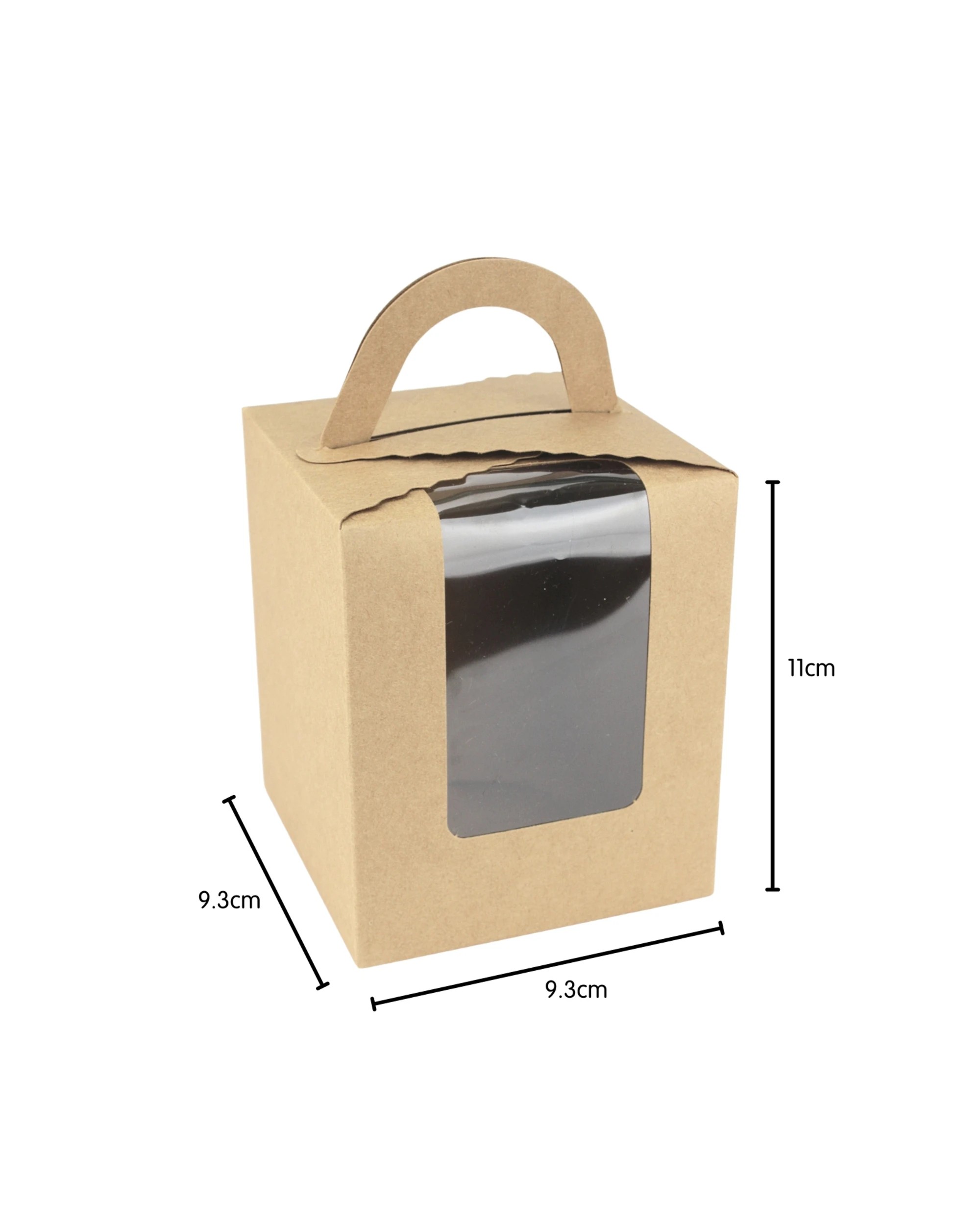 2 Party Maker Kraft Scalloped Cupcake Boxes with Window and Handle Pack of 6 - Natural, 2 of 3