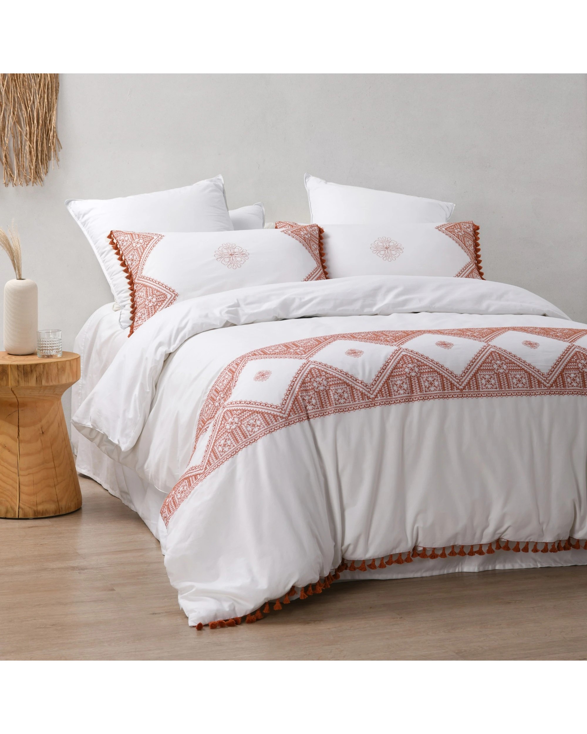 2 Dreamaker Liberty 100% Cotton Quilt Cover Set - King Bed - Rust, 2 of 8