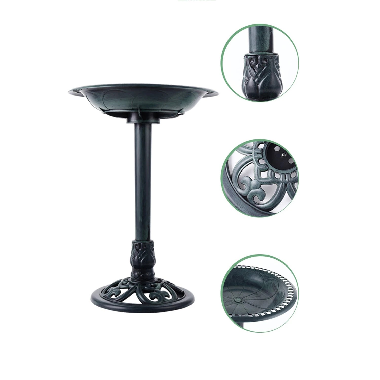7 Petbro Birdbath Water Bowl Bird Bath Feeder Station Outdoor Pedestal Garden Decor Art, 7 of 10