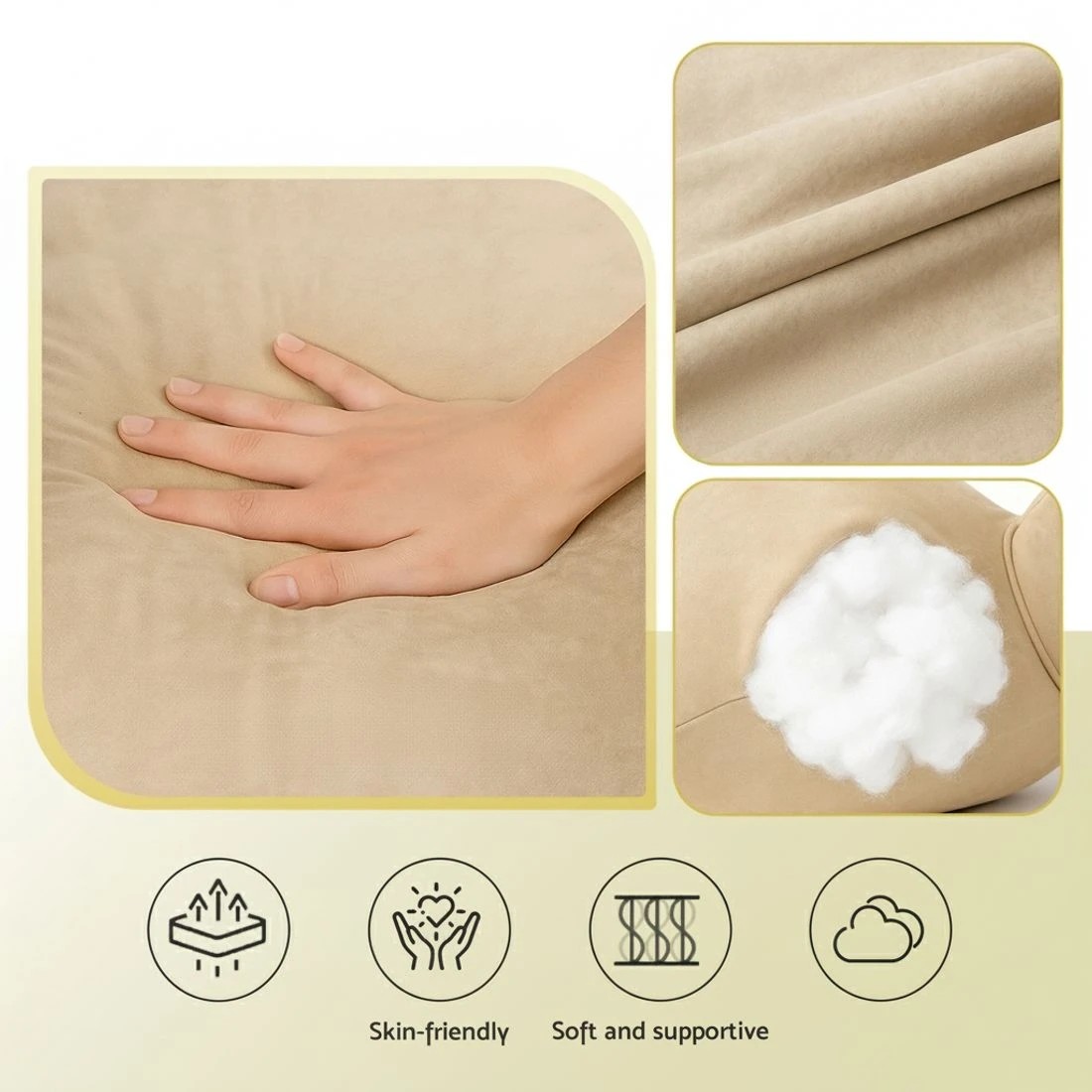 5 Giselle Reading Pillow Back Rest Lumbar Support Cushion Oatmeal - Beige, 5 of 7