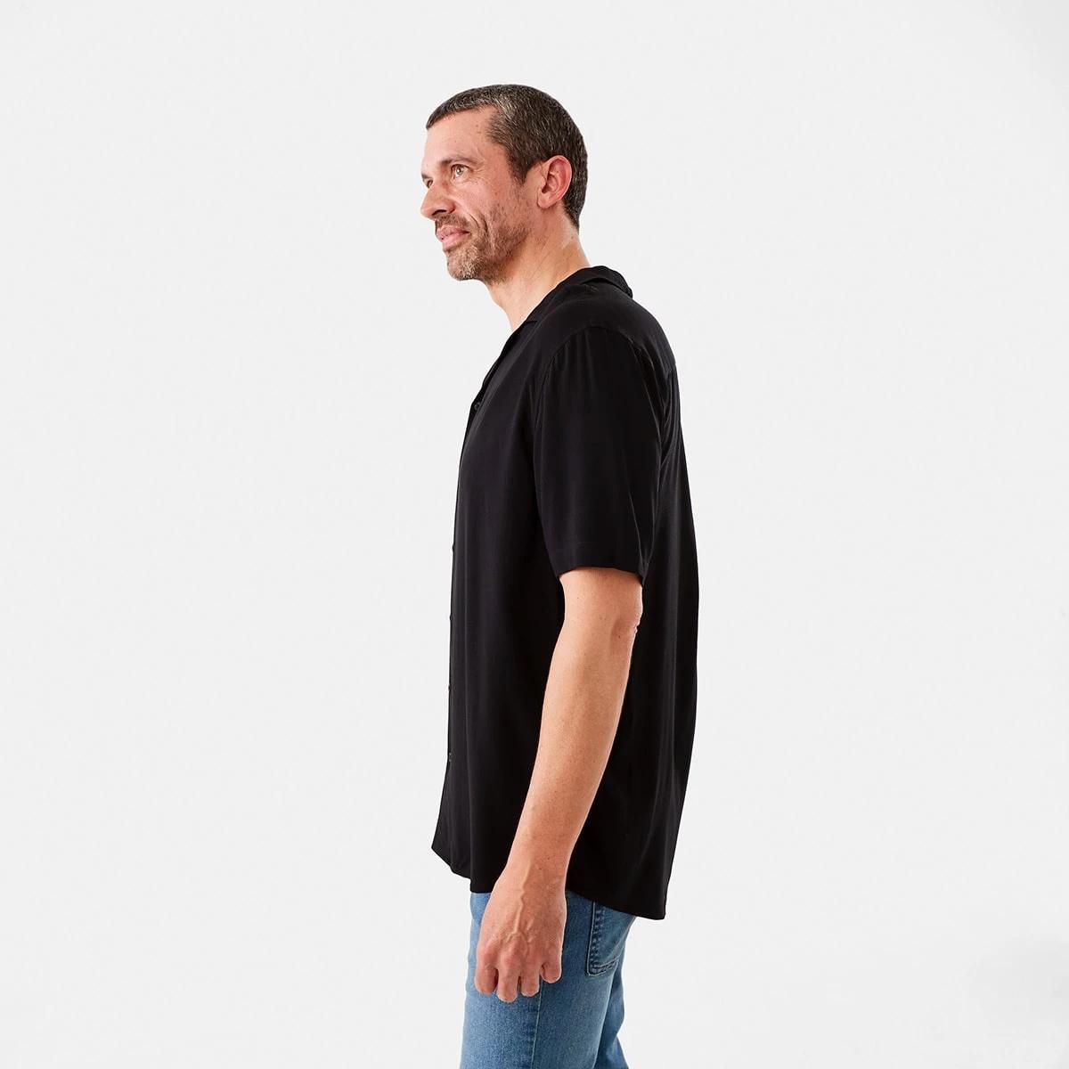 2 Short Sleeve Plain Resort Shirt Black, 2 of 6