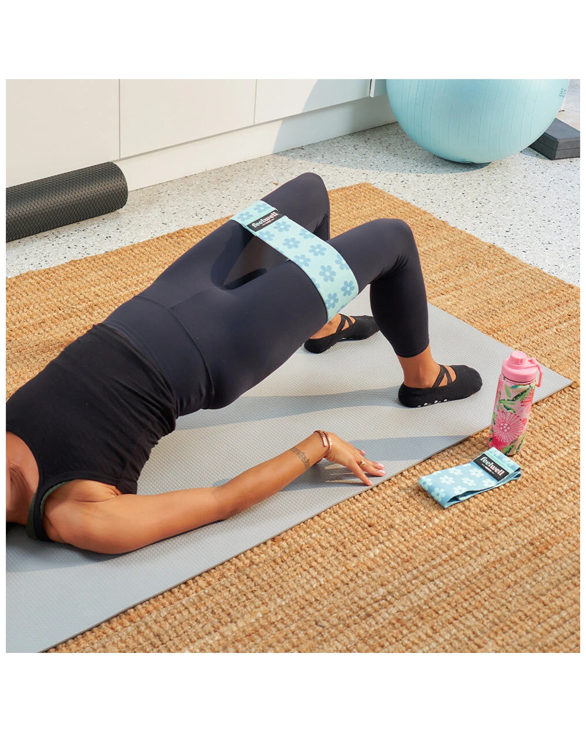 7 Annabel Trends Feel Well Resistance Bands 2 Pack Hard And Medium Polyester - Blue, 7 of 9