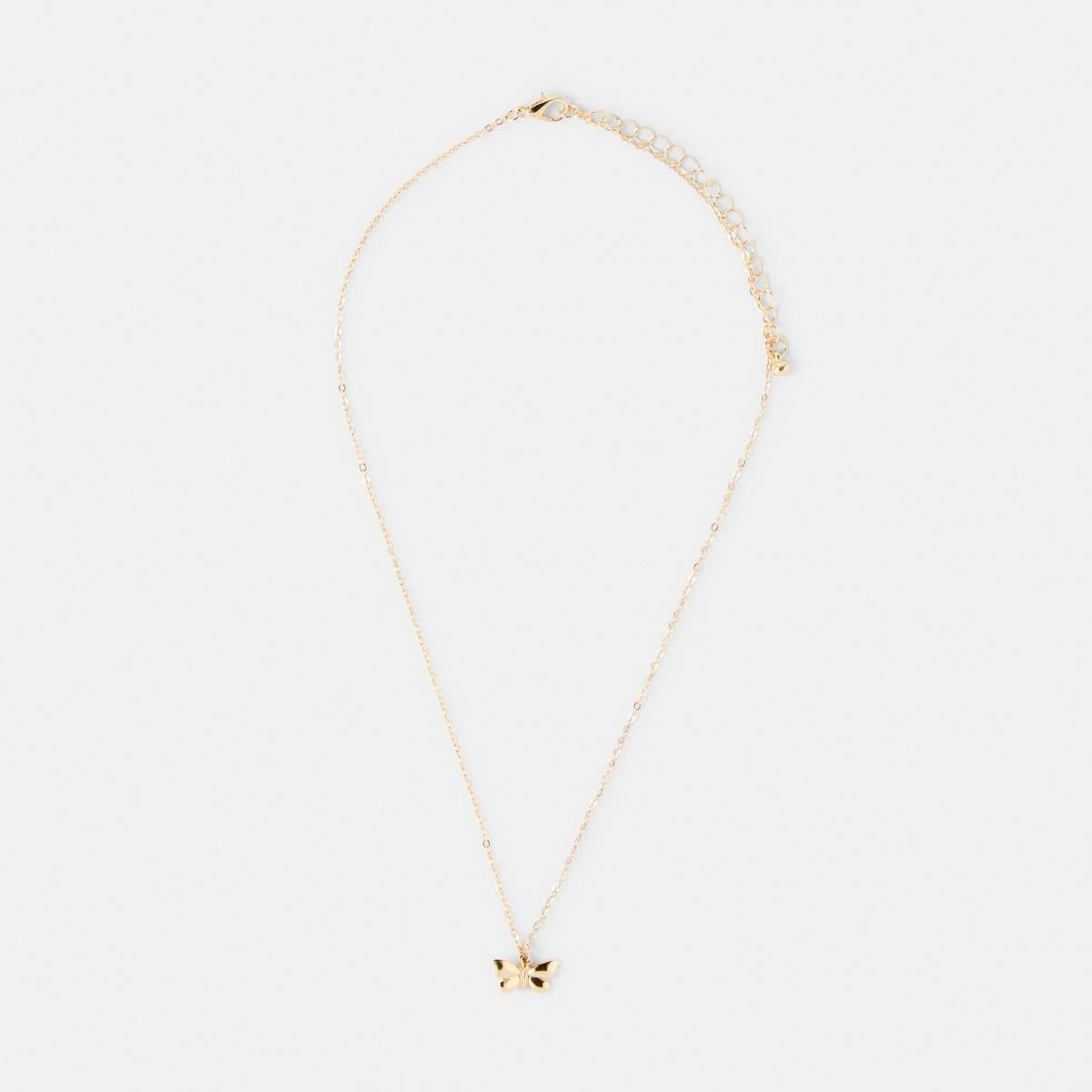 2 Butterfly Pendant Necklace - Gold Tone Gold, 2 of 4
