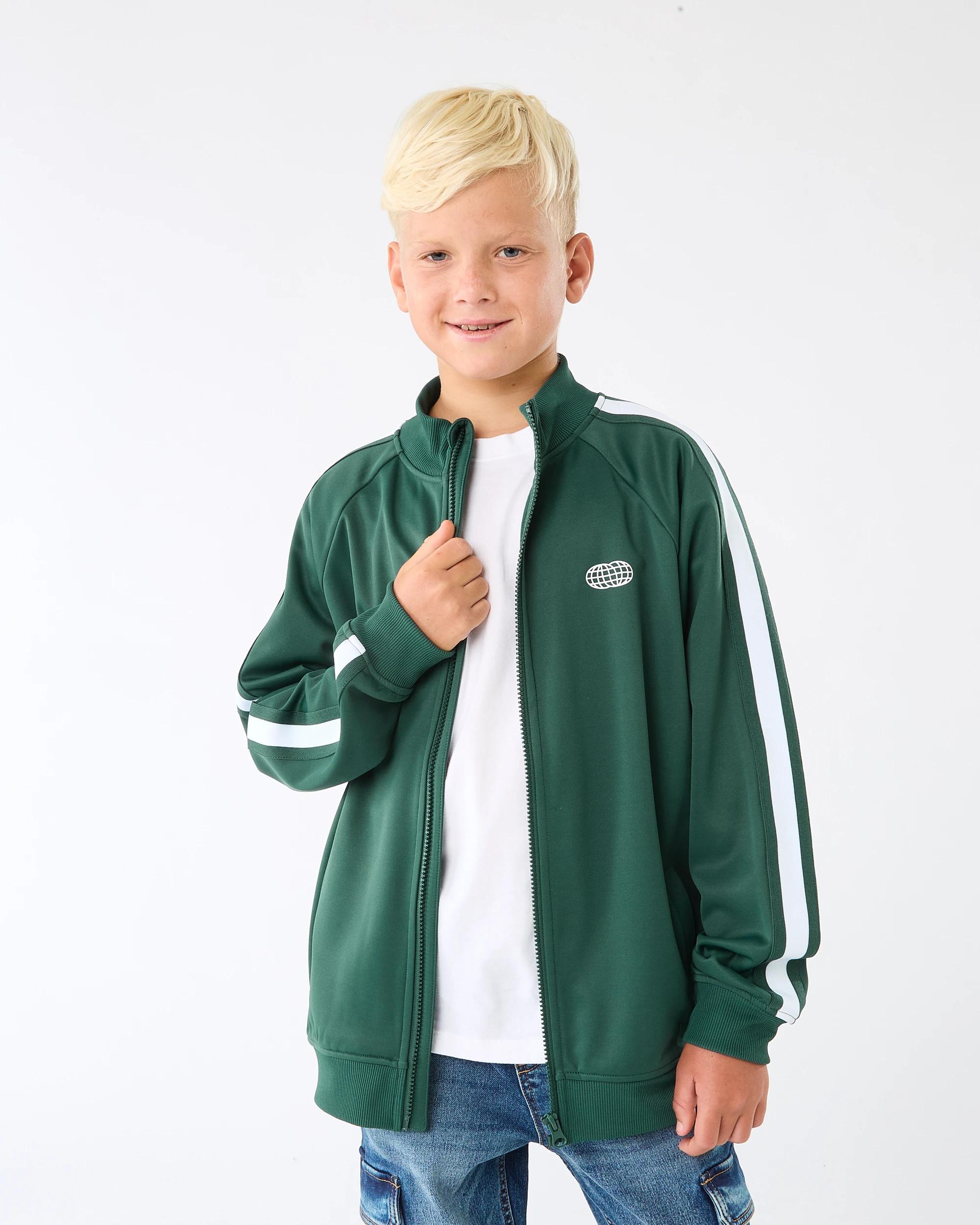 1 Tricot Zip Through Sweatshirt Grn Globe, 1 of 9