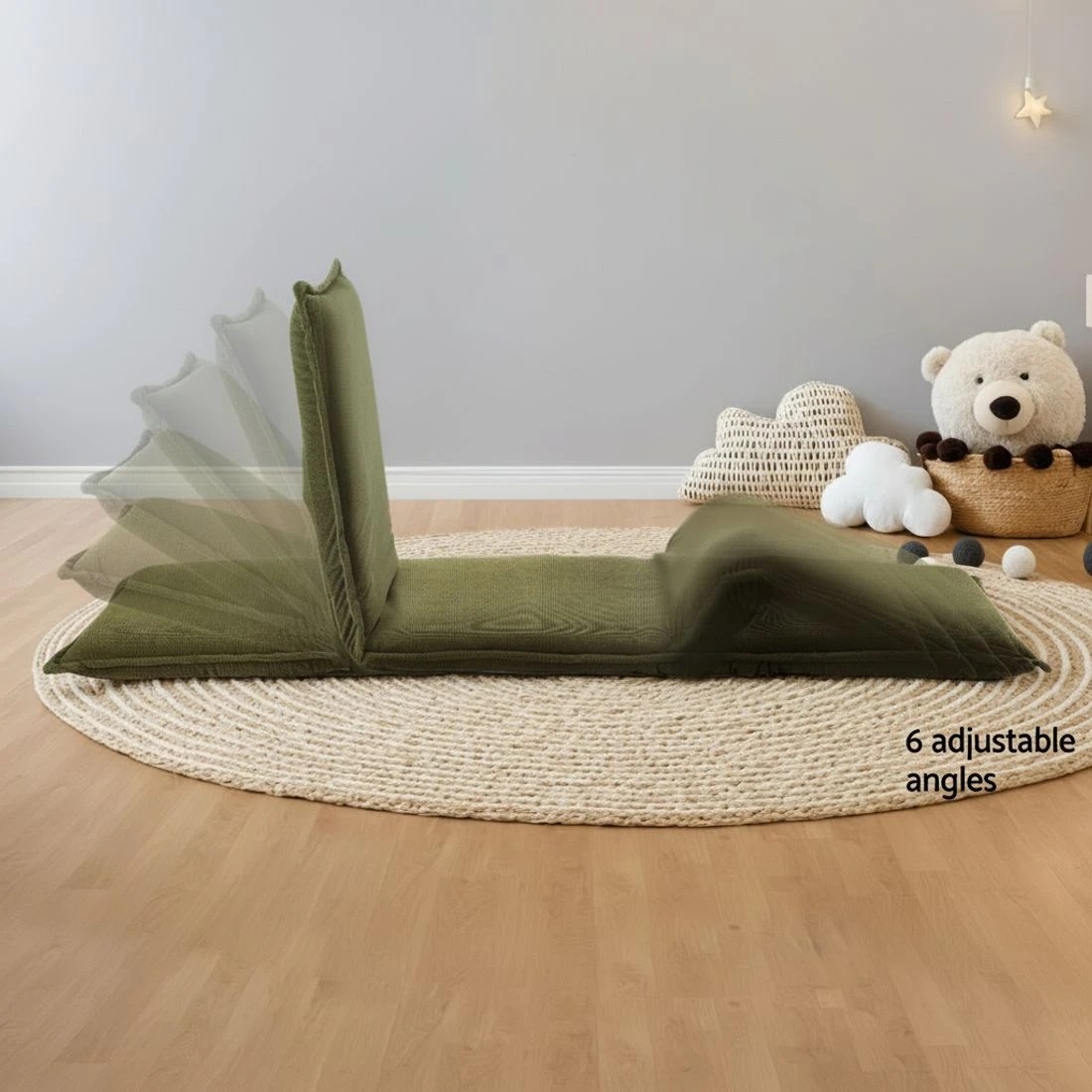 3 Artiss Floor Lounge Sofa Bed Foldable - Green, 3 of 7