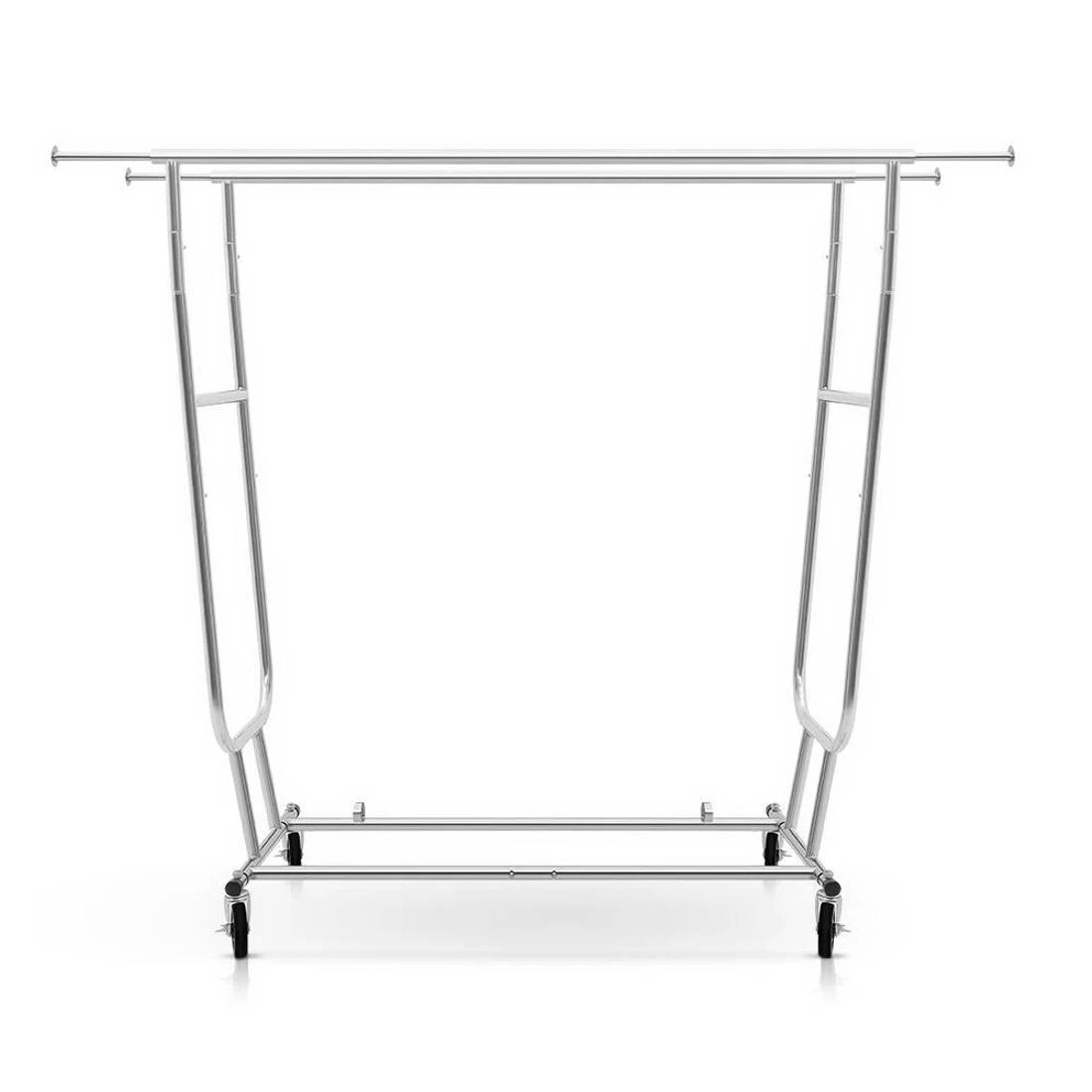 4 Artiss Clothes Rack Airer Double Rail Coat Stand Adjustable Hanger - Silver, 4 of 7