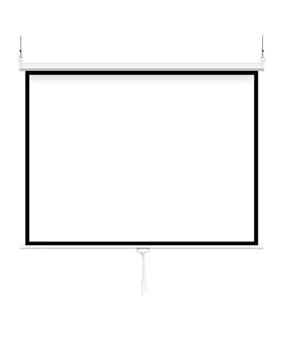 Ausway 120 Inch Projector Screen 4:3 Manual Pull Down Retractable, Wall/Ceiling Mount