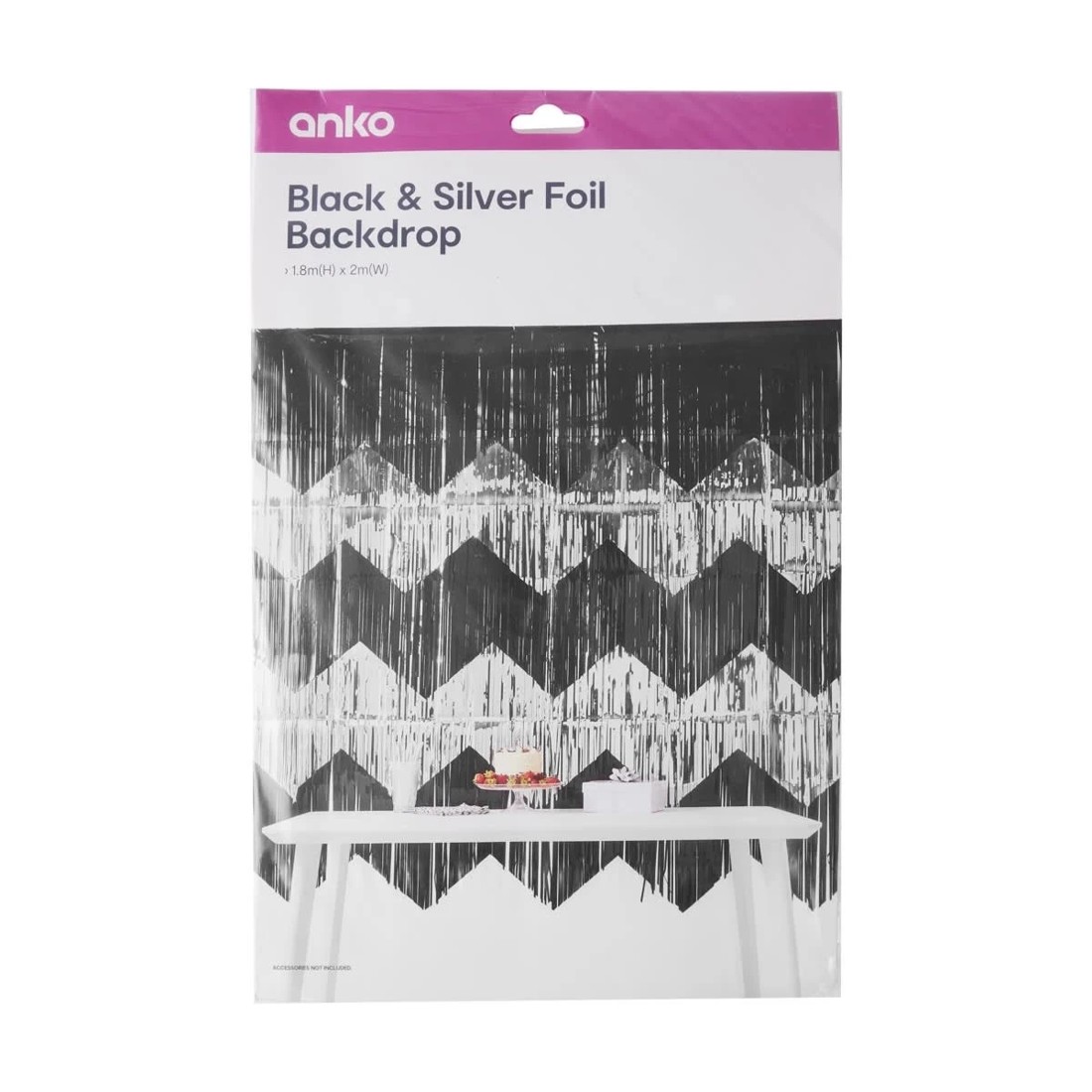 4 Silver Look and Black Foil Backdrop, 4 of 4