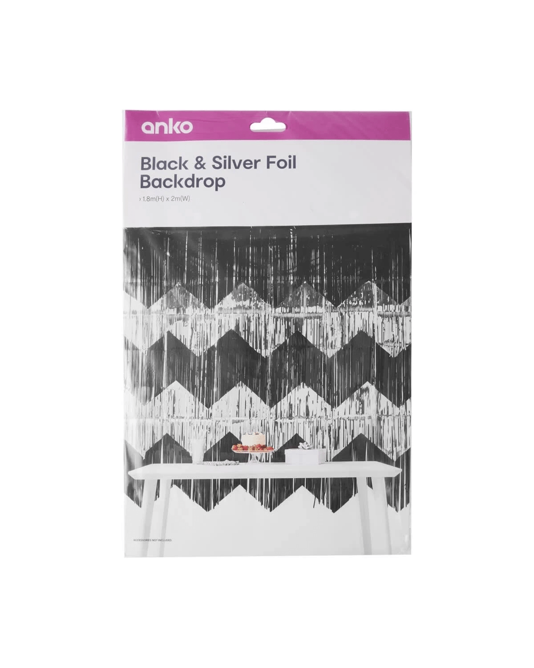 4 Silver Look and Black Foil Backdrop, 4 of 4