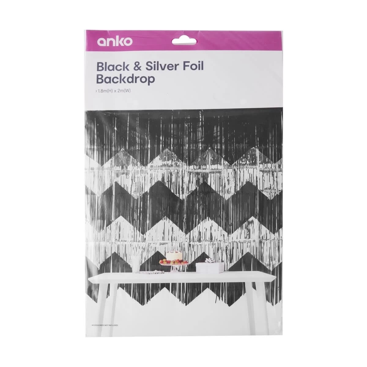 4 Silver Look and Black Foil Backdrop, 4 of 4