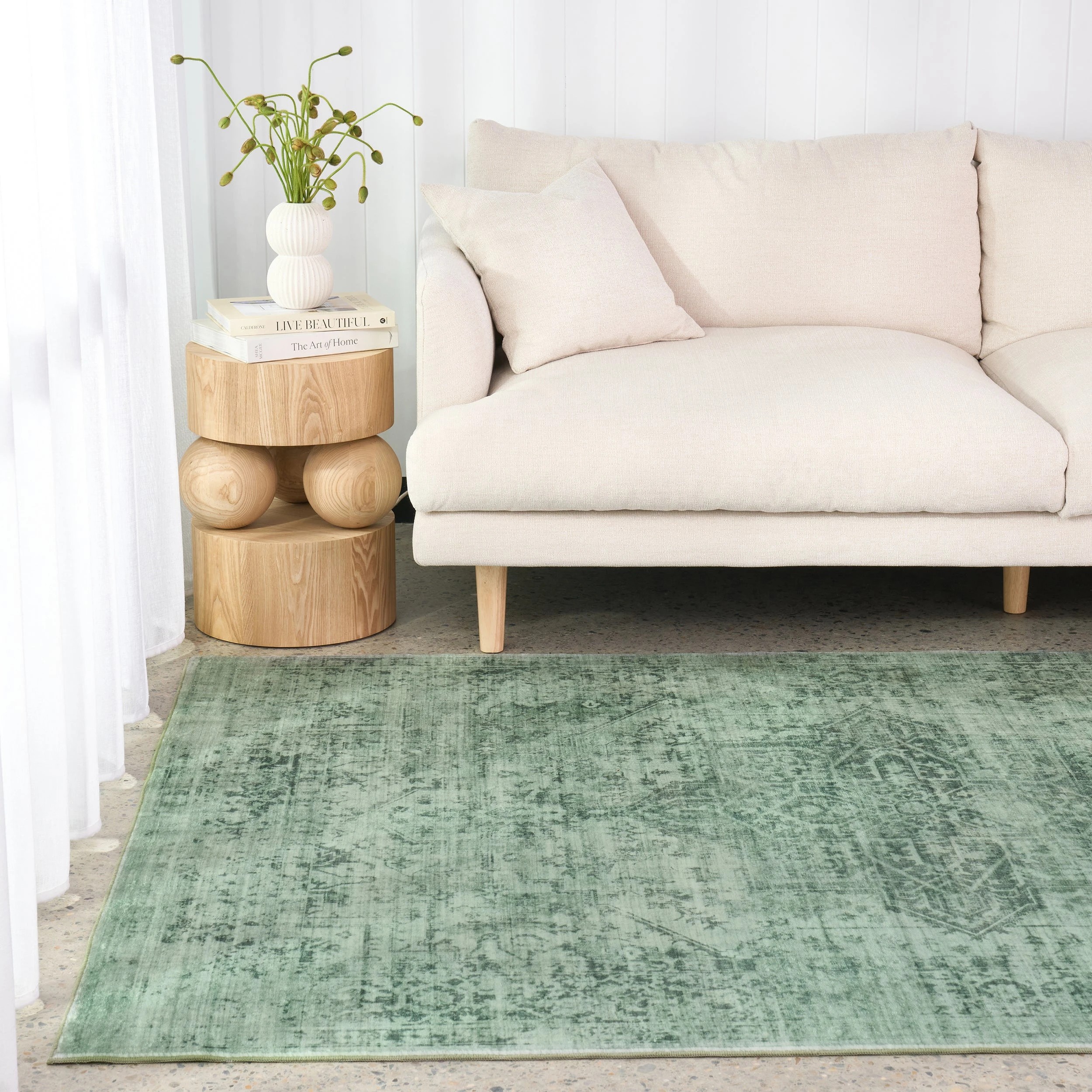 9 Common Ground Rugs Opaline Washable 220x150cm - Medium Floor Rug - Green, 9 of 9