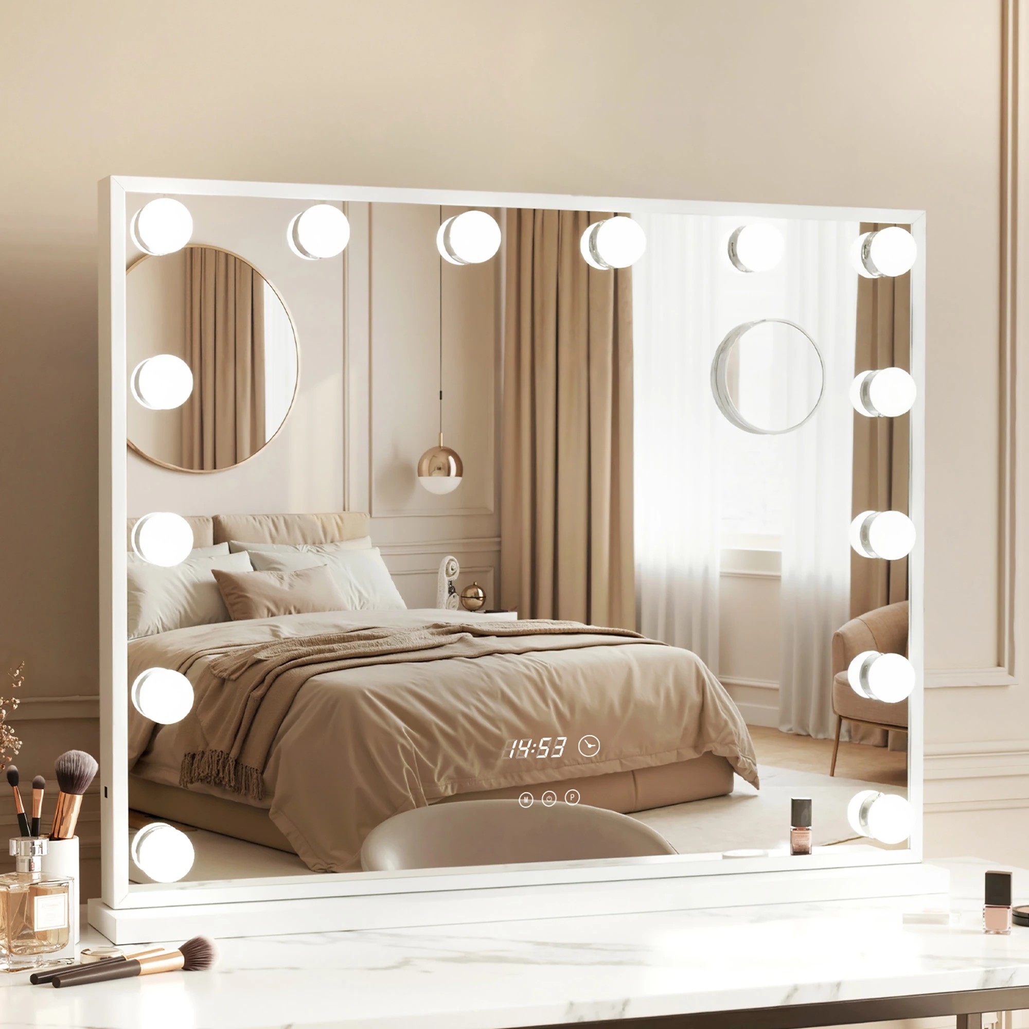7 Embellir Makeup Mirror 60x52cm Hollywood Vanity with LED Light Tabletop - Multi, 7 of 7