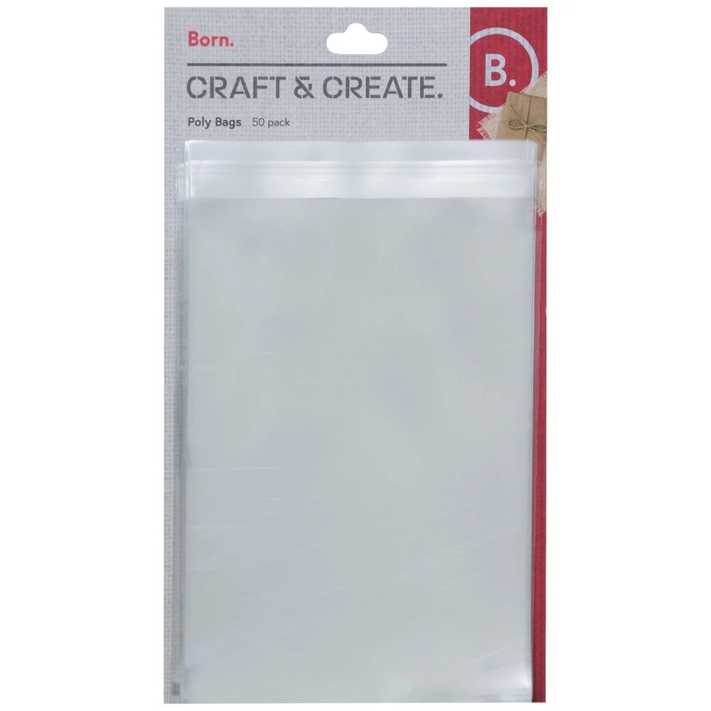 1 Born Poly Bags Clear 50 Pack, 1 of 2